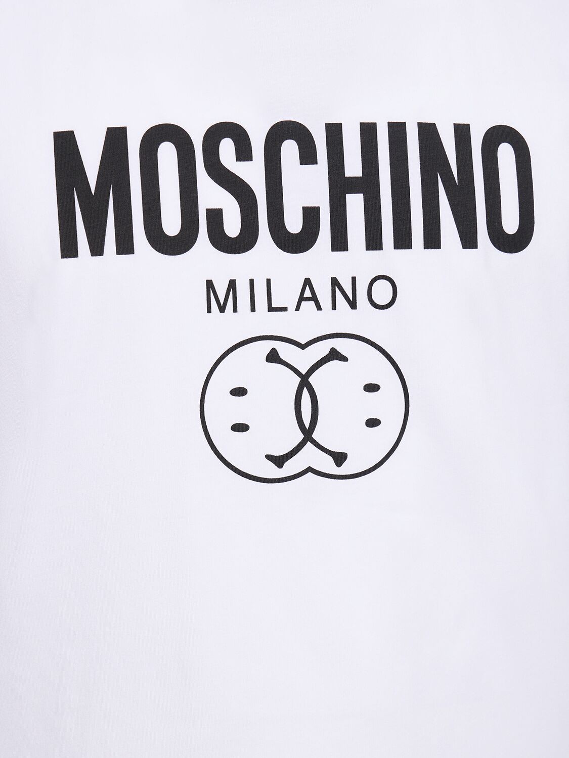 Shop Moschino Logo Print Cotton Jersey Tank Top In White,black