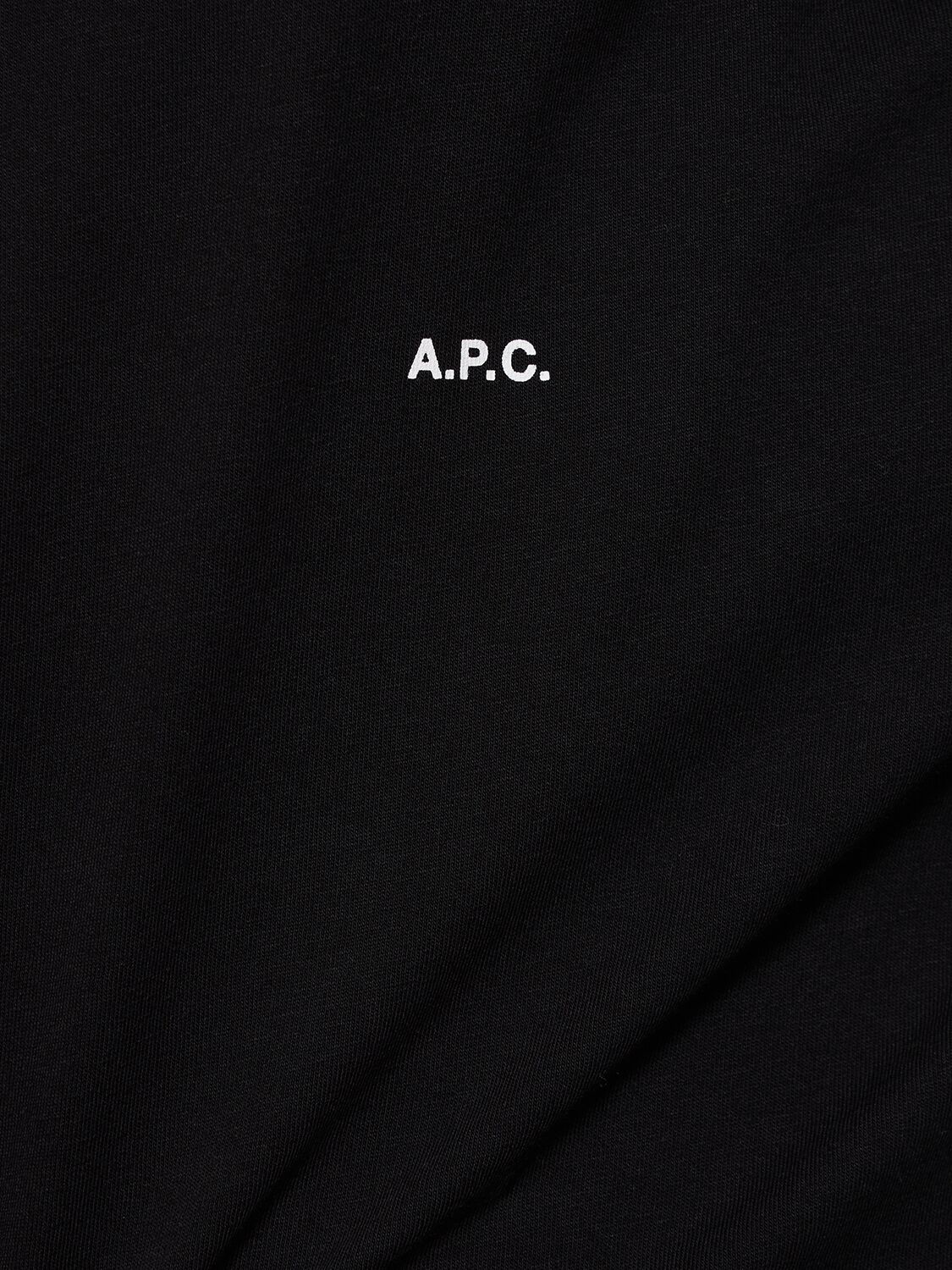 Shop Apc Logo Cotton Jersey T-shirt In Black