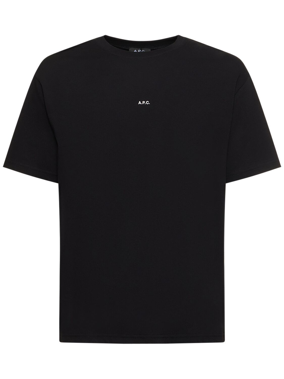 Shop Apc Logo Cotton Jersey T-shirt In Black