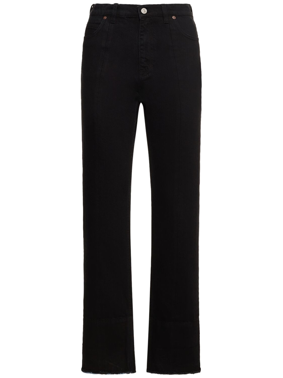 Victoria Beckham High-waist Cotton Trousers In Black