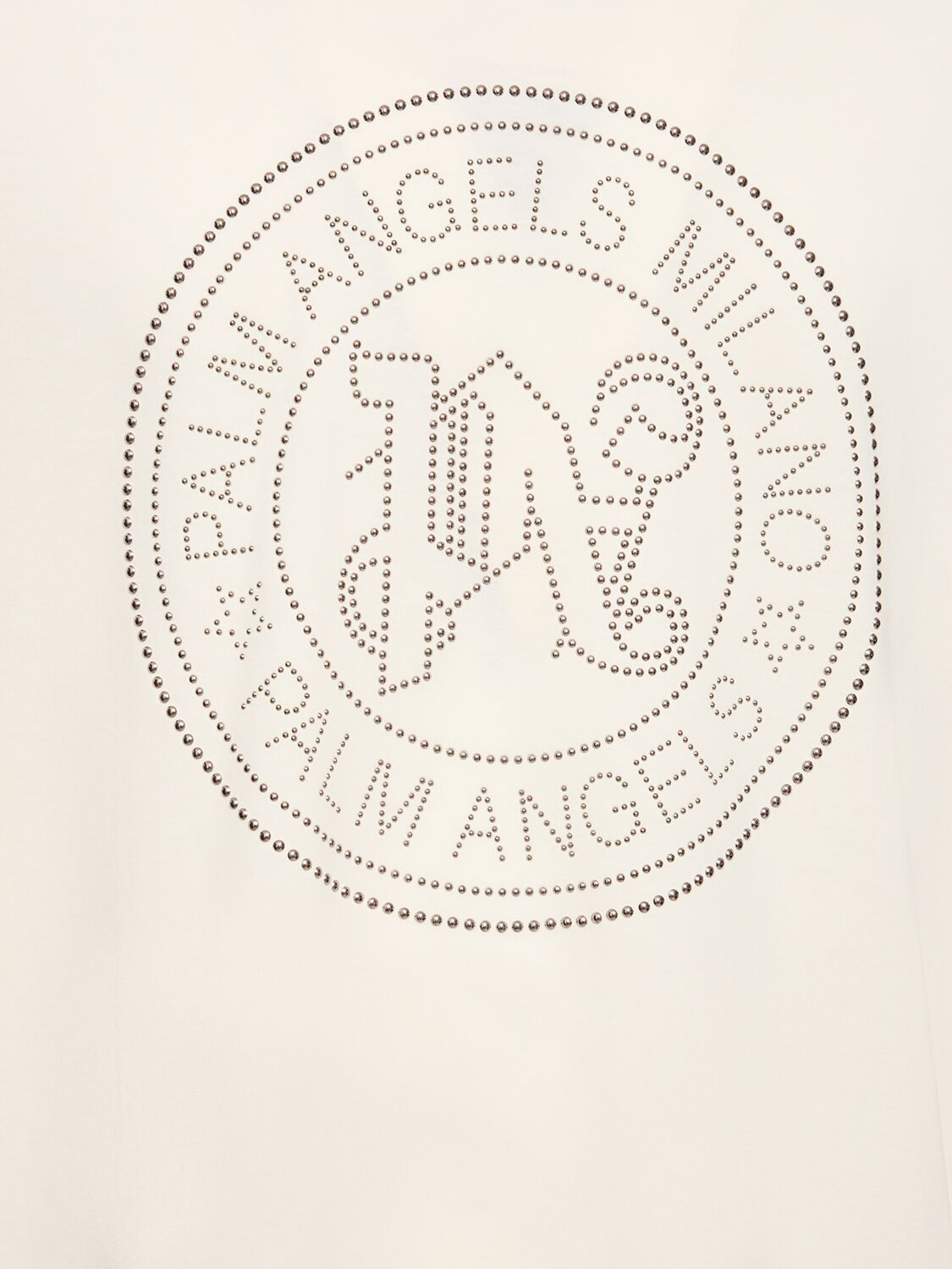 Shop Palm Angels Milano Stud Cotton T-shirt In Off White