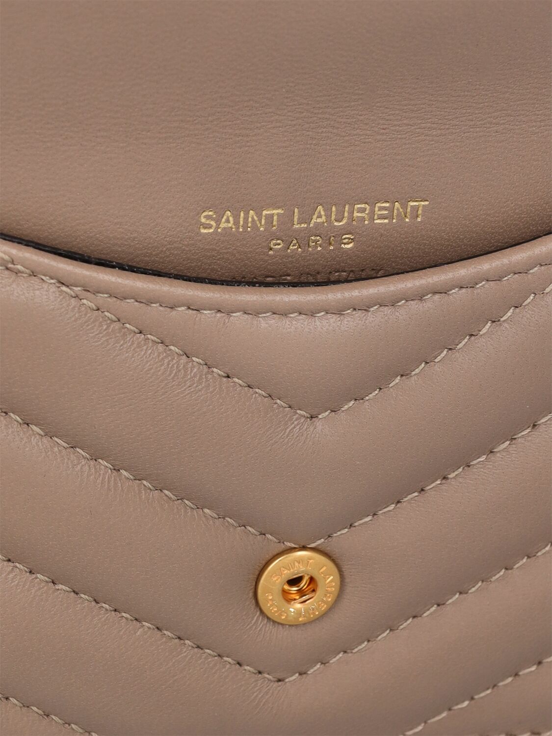 Shop Saint Laurent Leather Fragments Credit Card Case In Dusty Grey