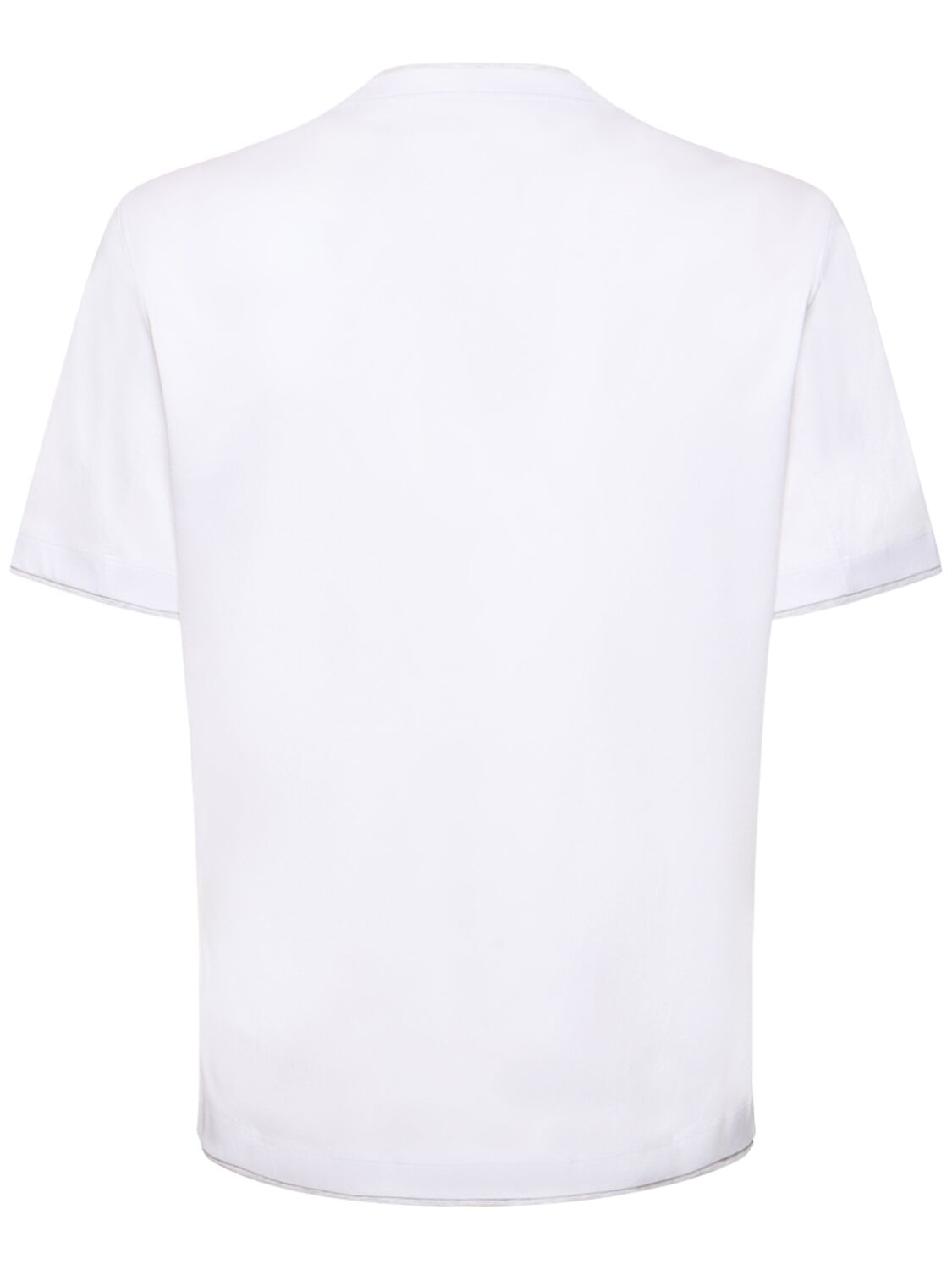 Shop Brunello Cucinelli Layered Cotton Jersey Solid T-shirt In White