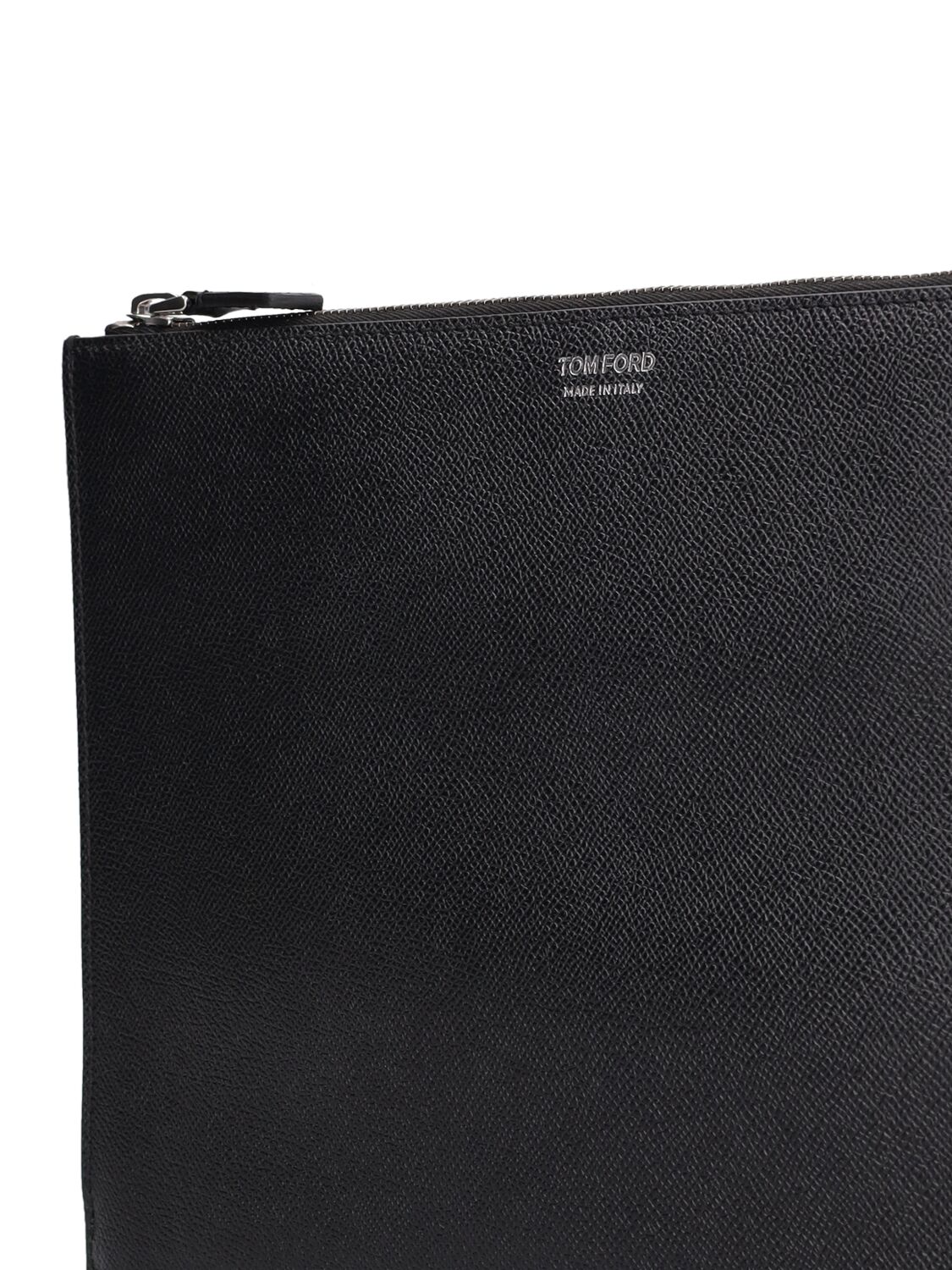 Shop Tom Ford Small Grain Leather Pouch In Black