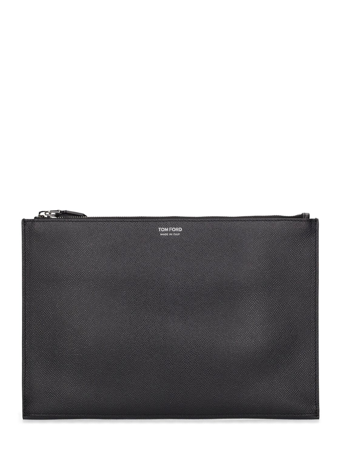 Tom Ford Small Grain Leather Pouch In Black