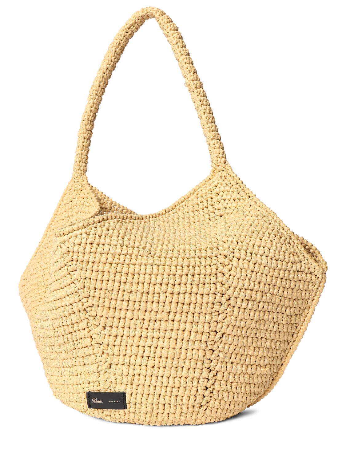 Shop Khaite Medium Lotus Raffia Effect Shoulder Bag In Natural