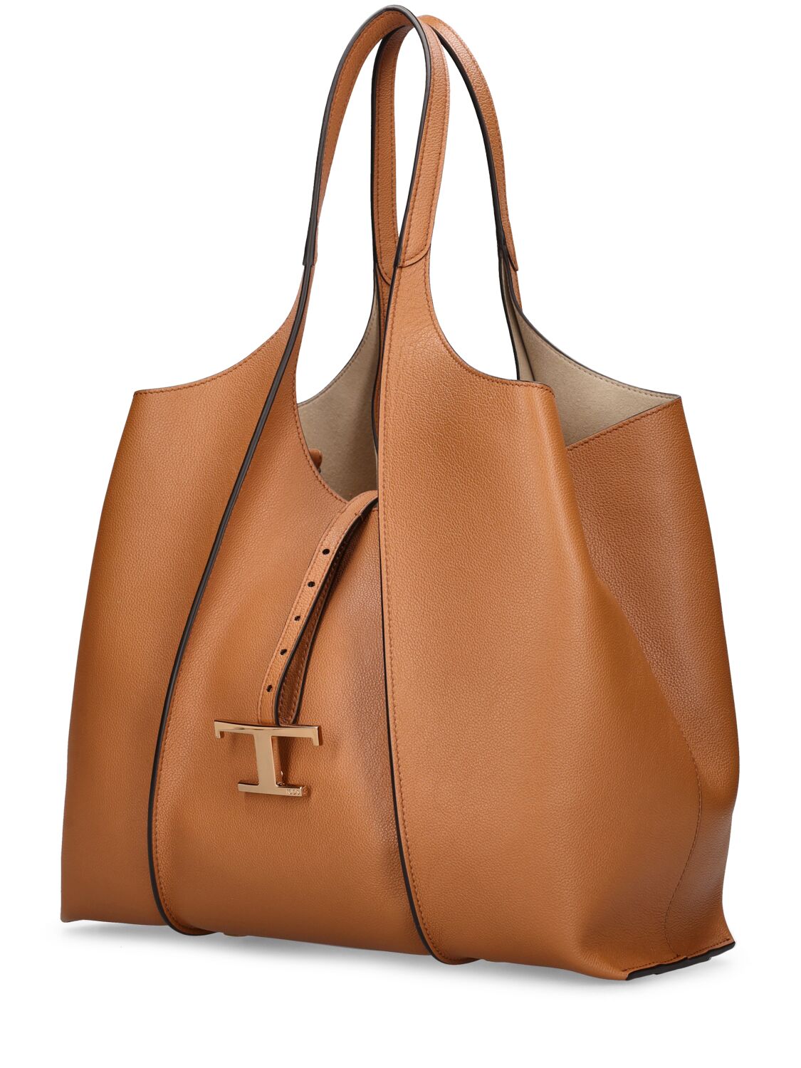 Shop Tod's Shopping T Medium Leather Tote Bag In Kenia Scuro