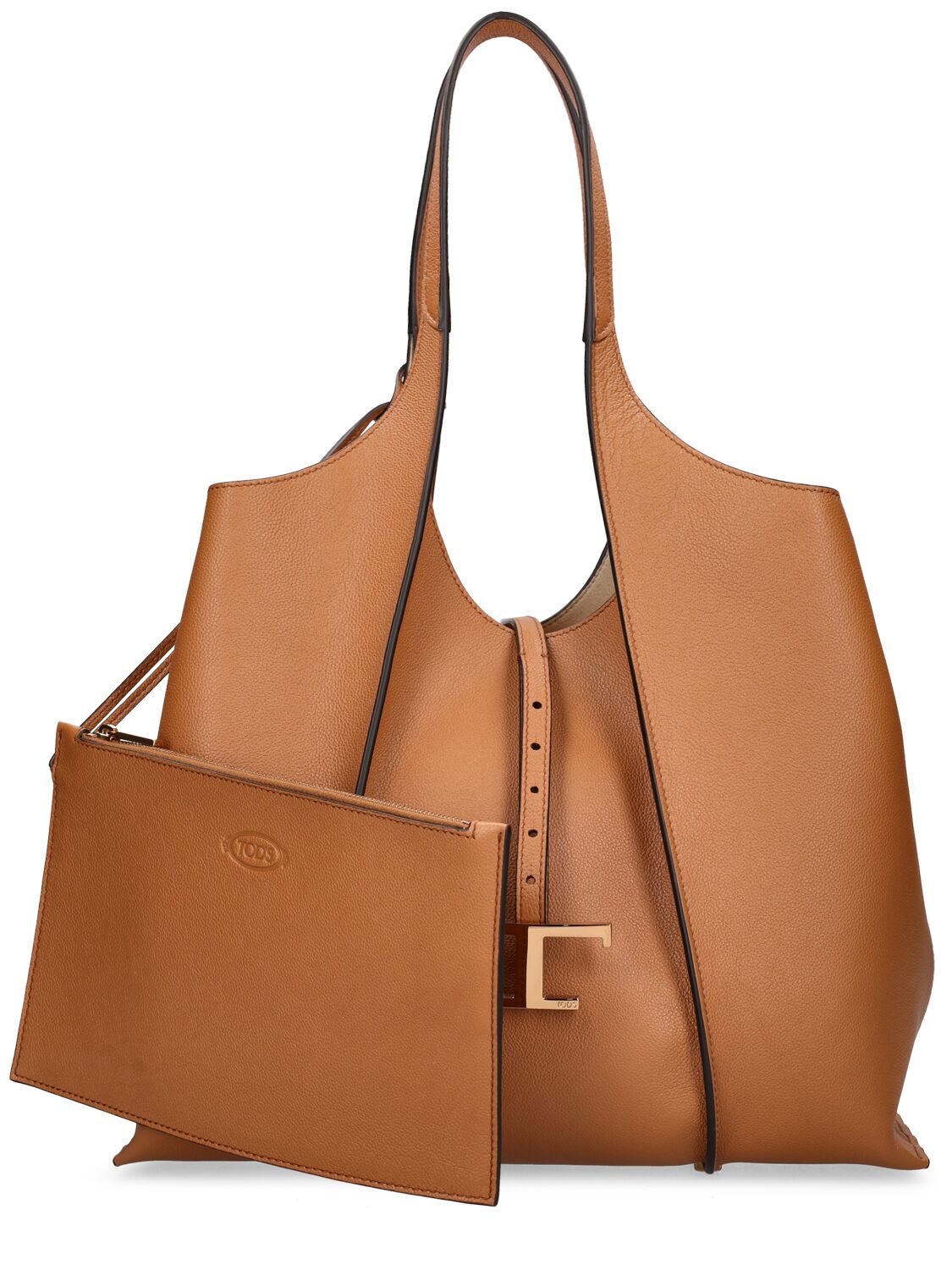 Shop Tod's Shopping T Medium Leather Tote Bag In Kenia Scuro