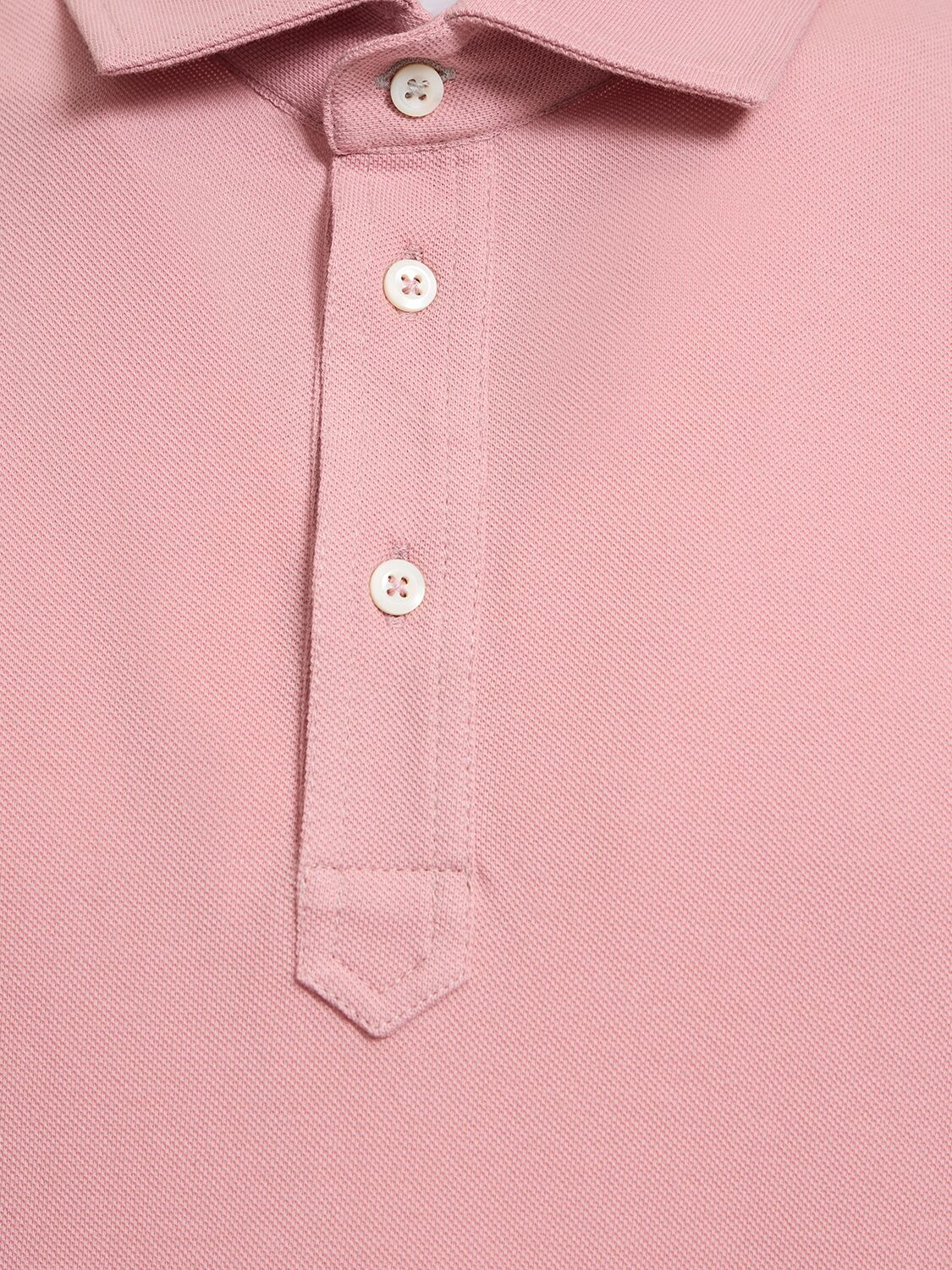 Shop Brunello Cucinelli Cotton Piquet Polo In Pink