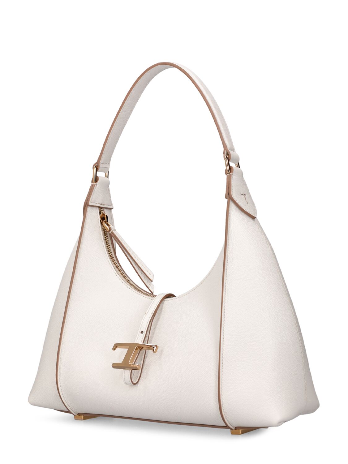 Shop Tod's Small Hobo T Timeless Leather Bag In White