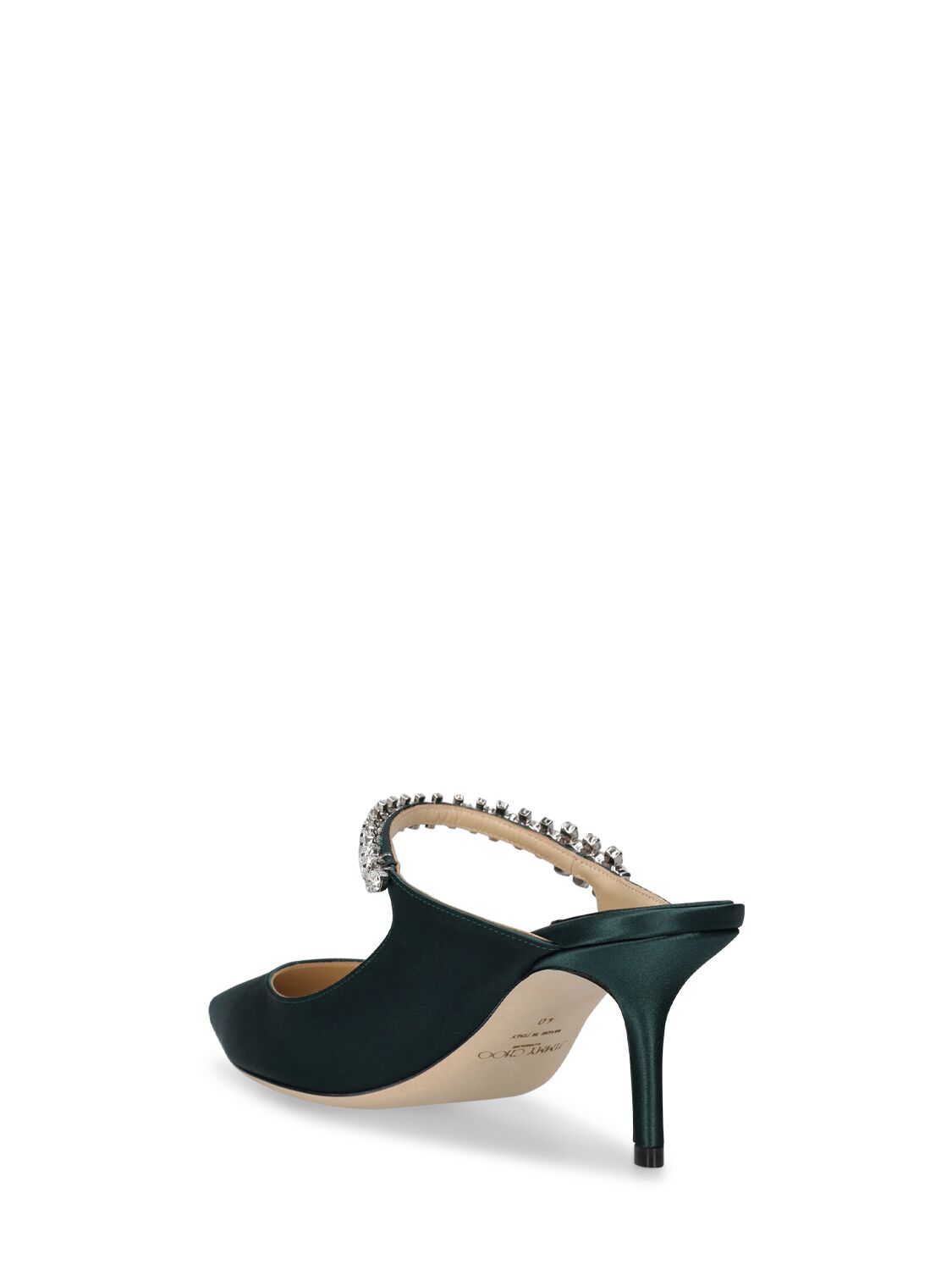 Shop Jimmy Choo 65mm Bing Satin Pumps In Dark Green