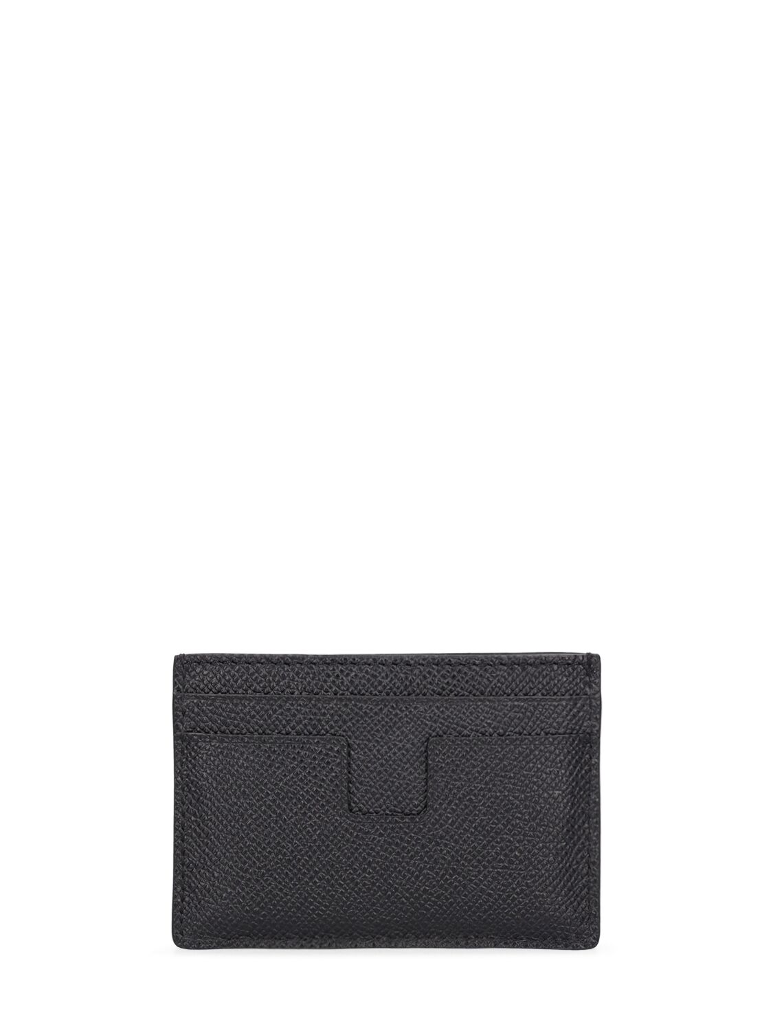 Shop Tom Ford Small Grain Saffiano Leather Card Case In Black