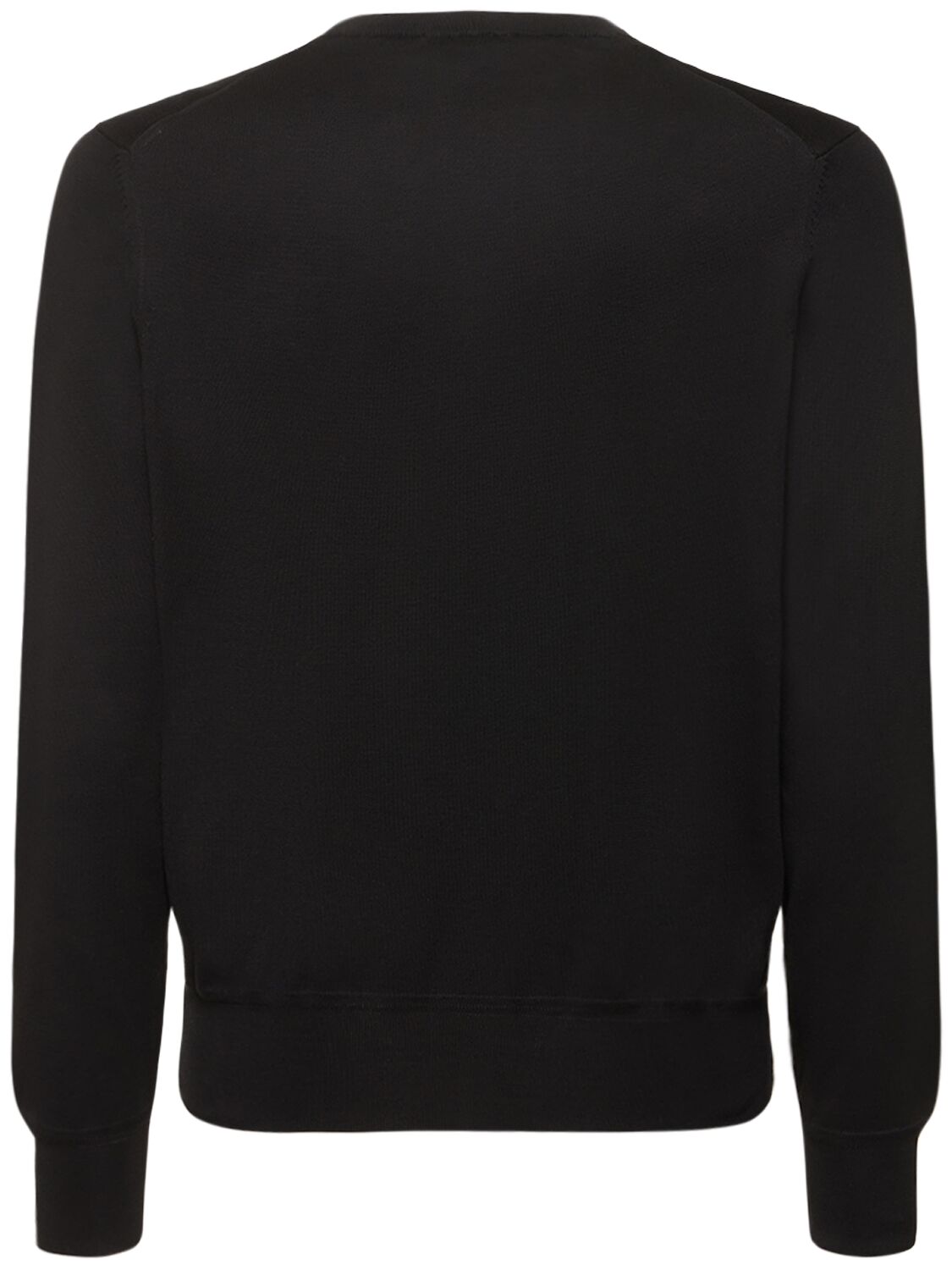 Shop Tom Ford Superfine Cotton Crewneck Sweater In Black