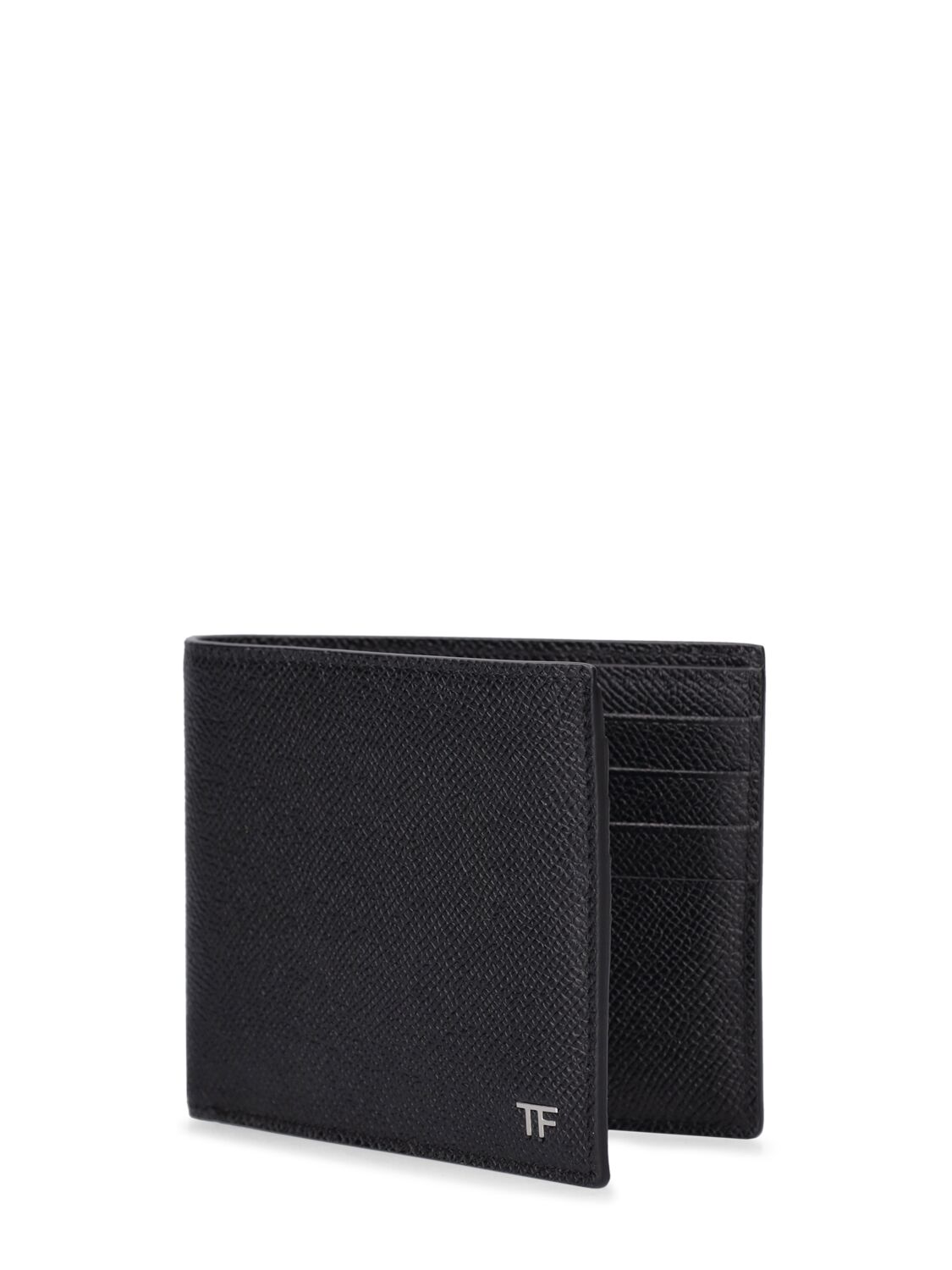 Shop Tom Ford Saffiano Leather Bifold Wallet In Black