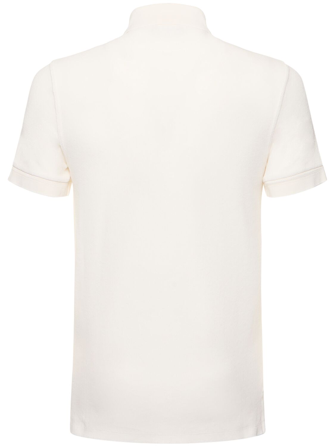Shop Tom Ford Toweling Cotton Blend Polo Shirt In White