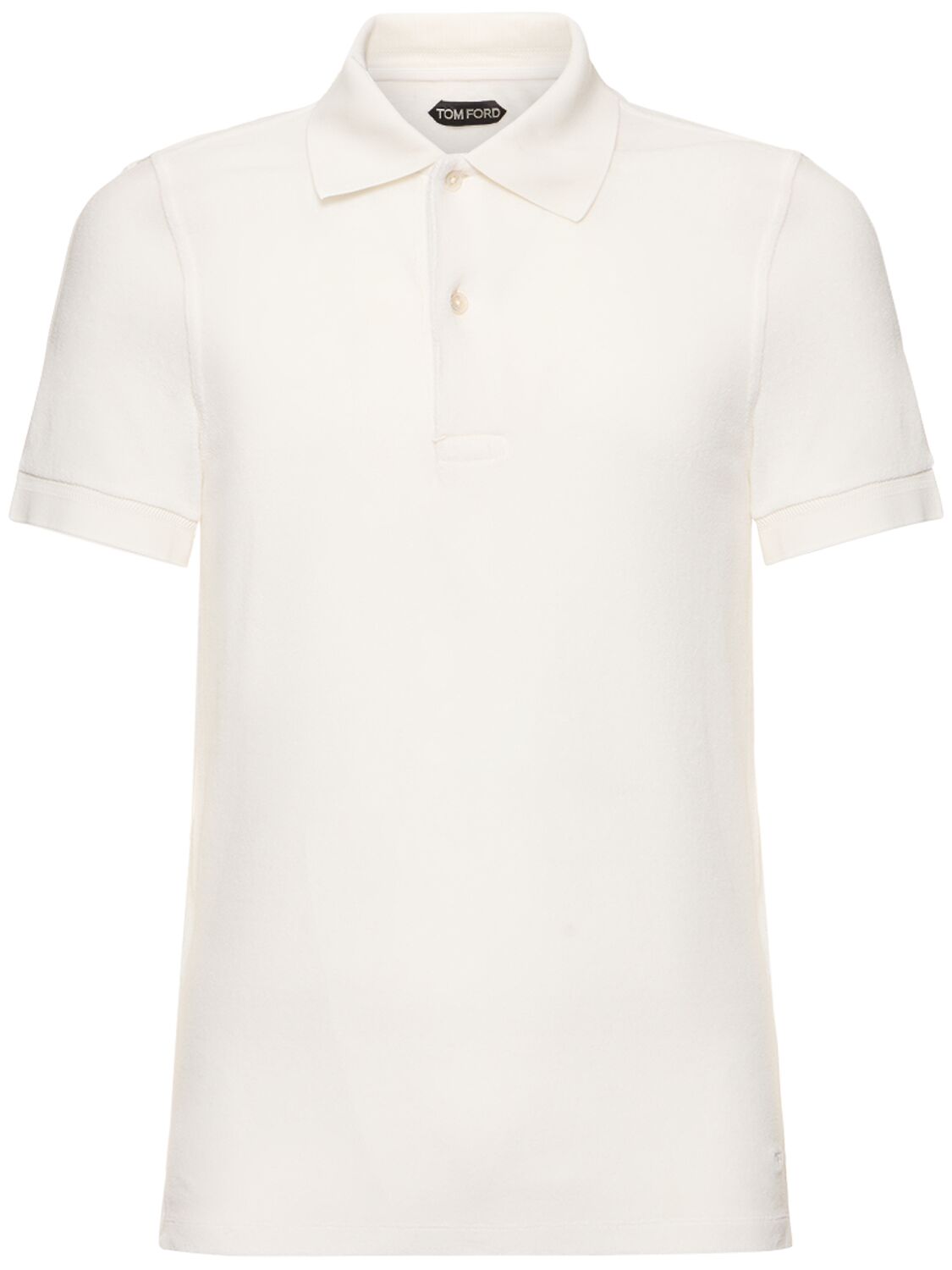 Shop Tom Ford Toweling Cotton Blend Polo Shirt In White