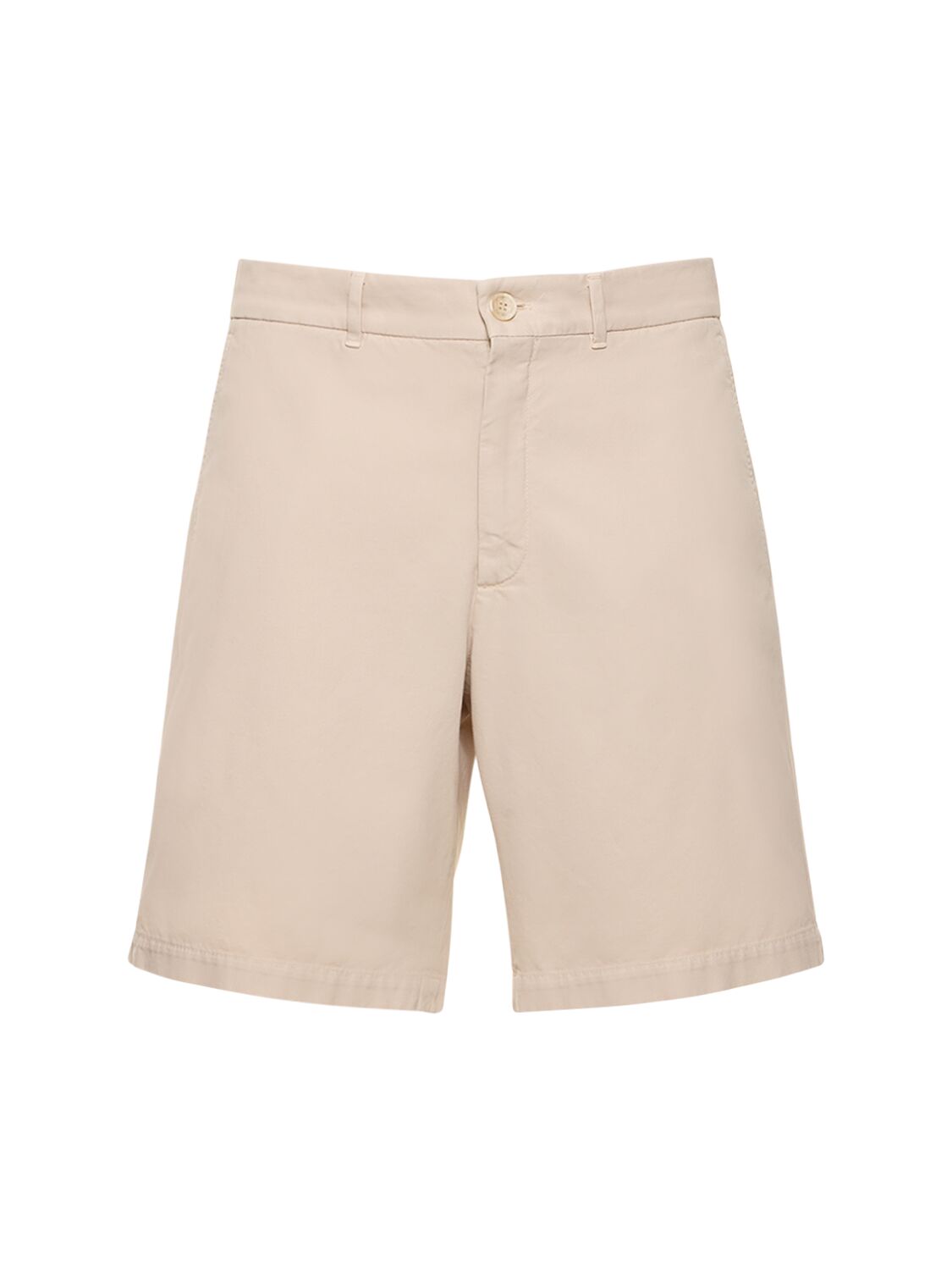 Brunello Cucinelli Dyed Cotton Bermuda Shorts In Light Beige
