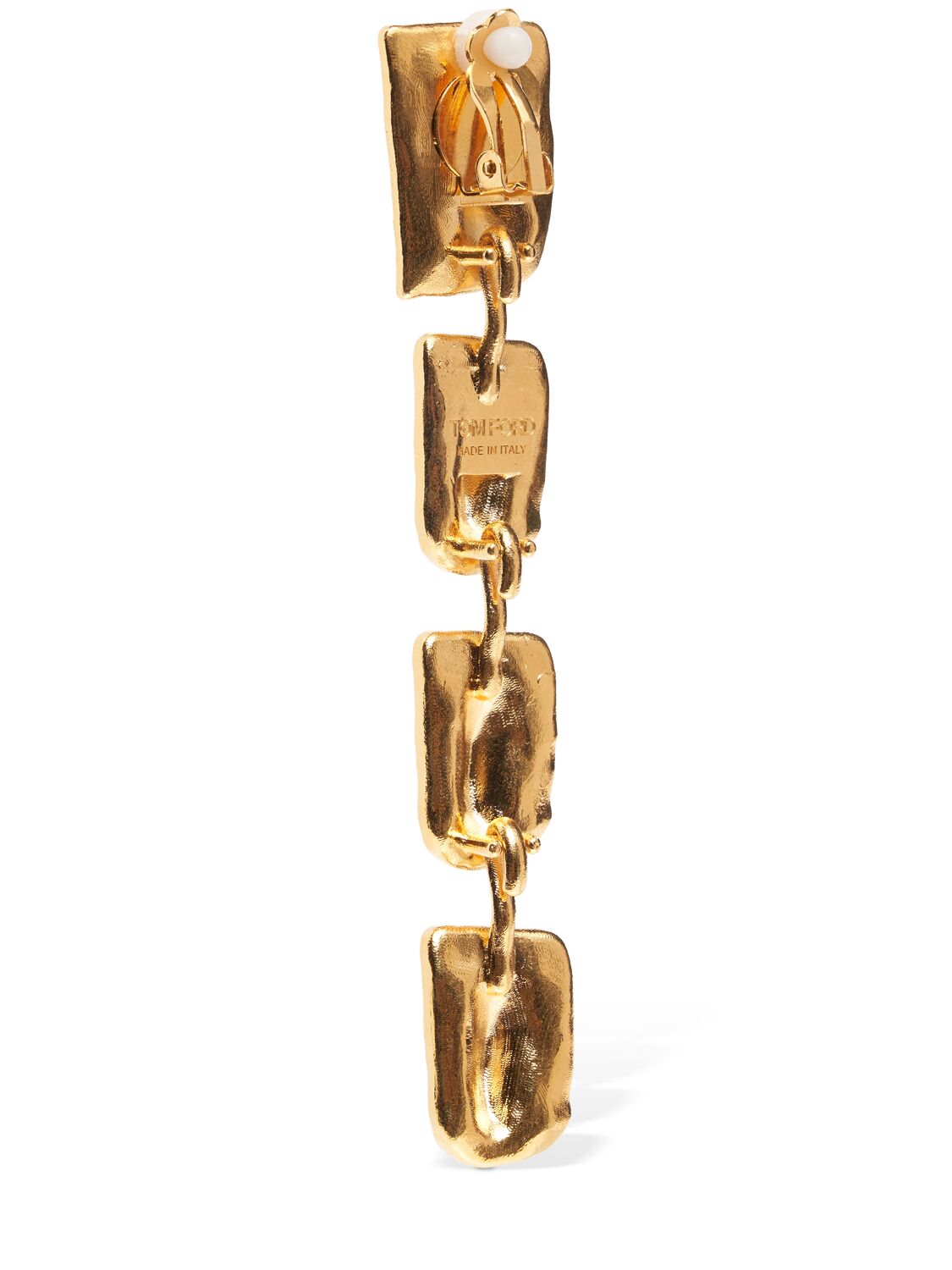 Shop Tom Ford Maxi Long Drop Earrings In Antique Gold