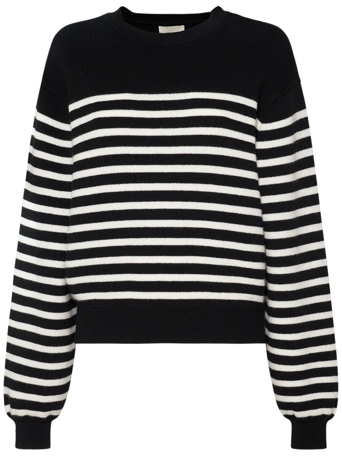 Shop Khaite Viola Cashmere Blend Sweater In Black,ivory