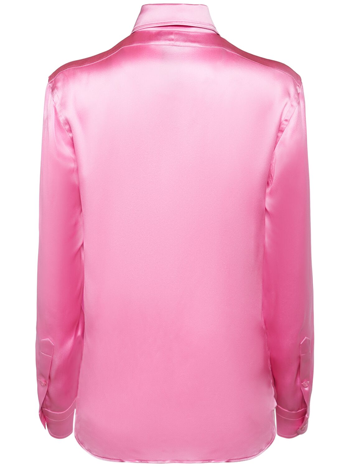 Shop Tom Ford Fluid Charmeuse Silk Shirt In Pink