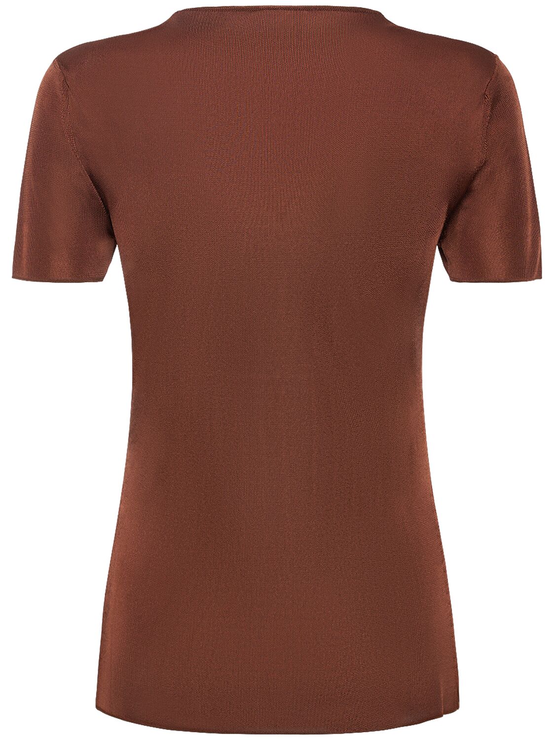 Shop Tom Ford Compact Slinky Viscose T-shirt In Brown