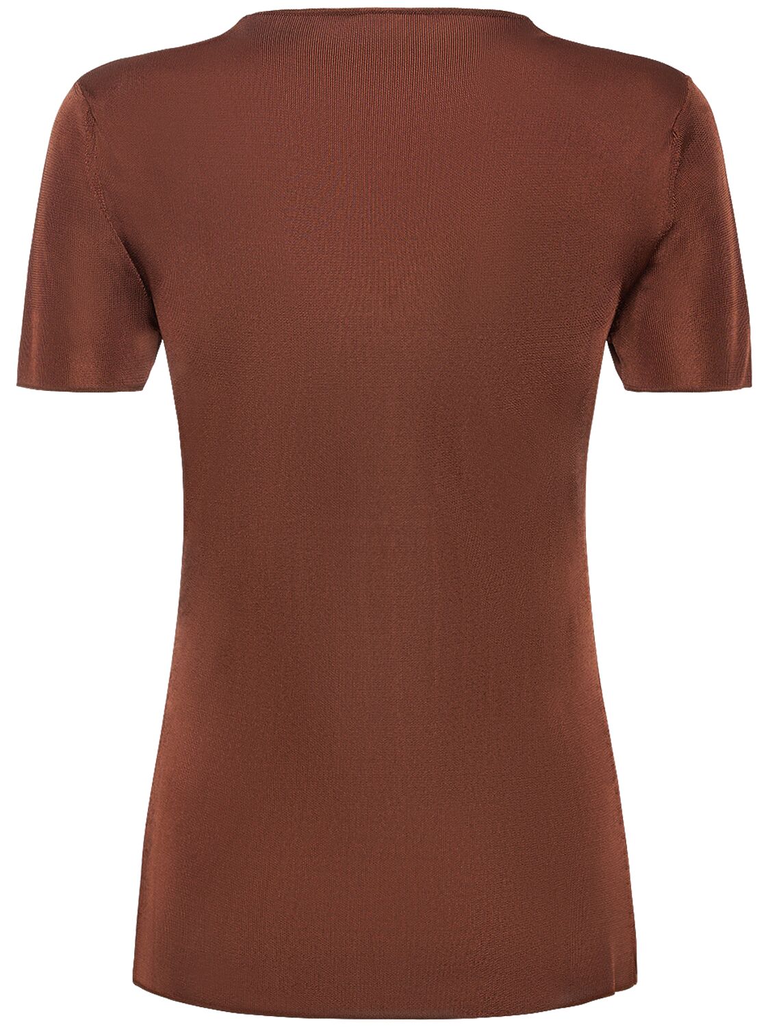 Tom Ford Compact Slinky Viscose T-shirt In Brown