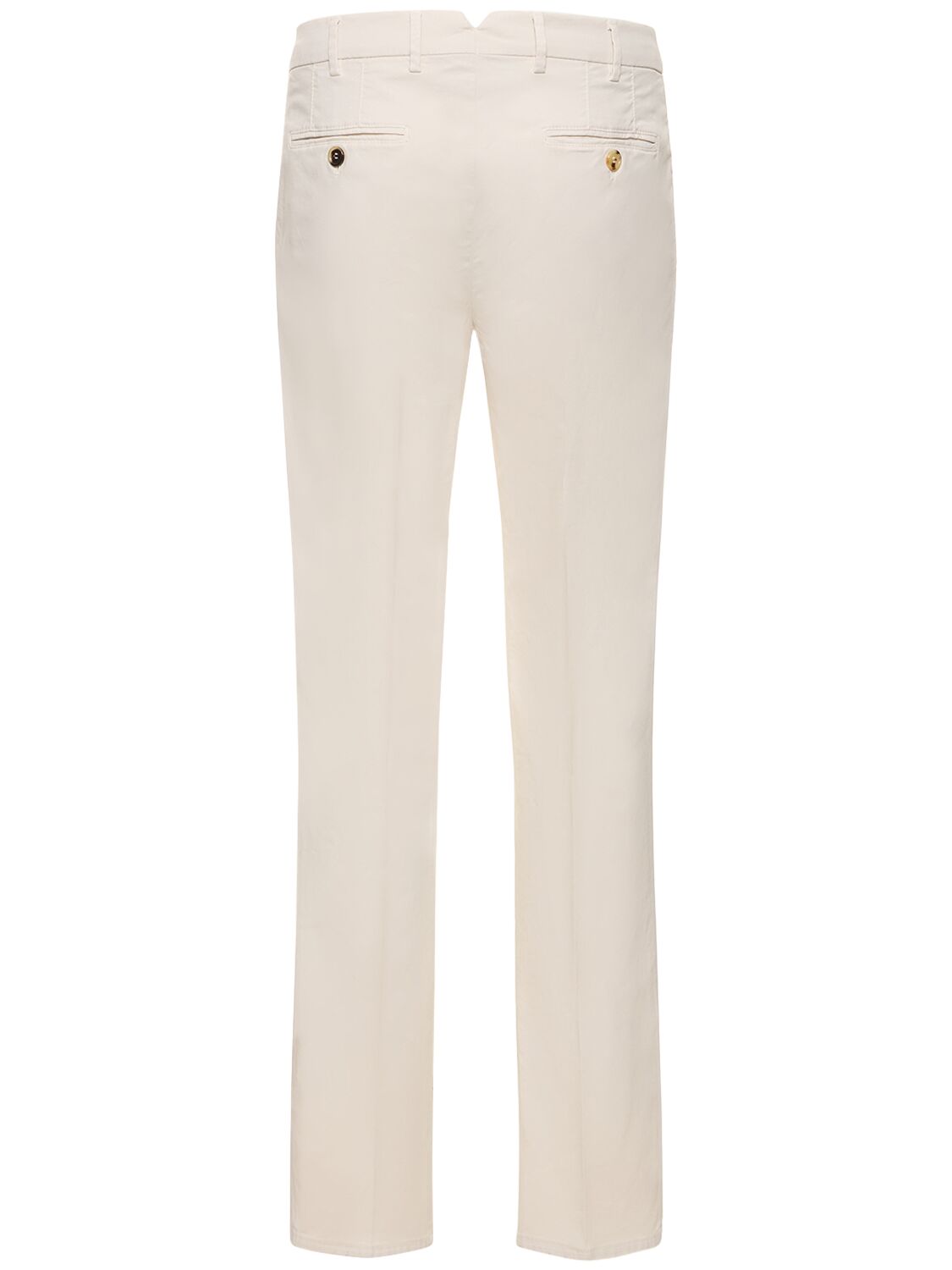 Shop Brunello Cucinelli Dyed Cotton Gabardine Pants In Off White