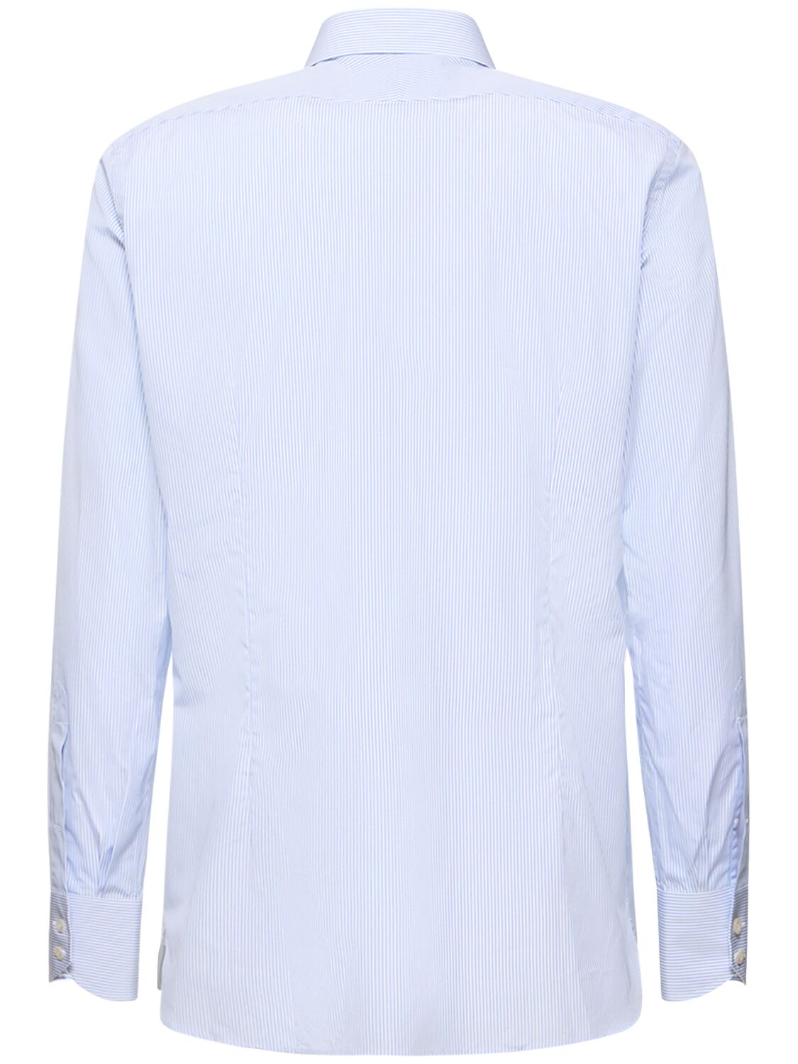 Shop Tom Ford Striped Cotton Shirt In White Lightblue