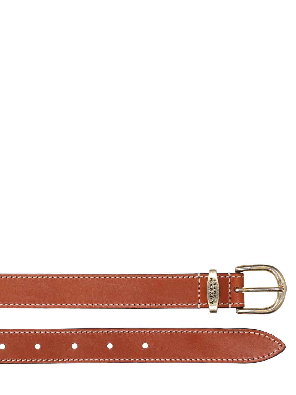 Shop Isabel Marant Zadd Leather Belt In Natural,gold