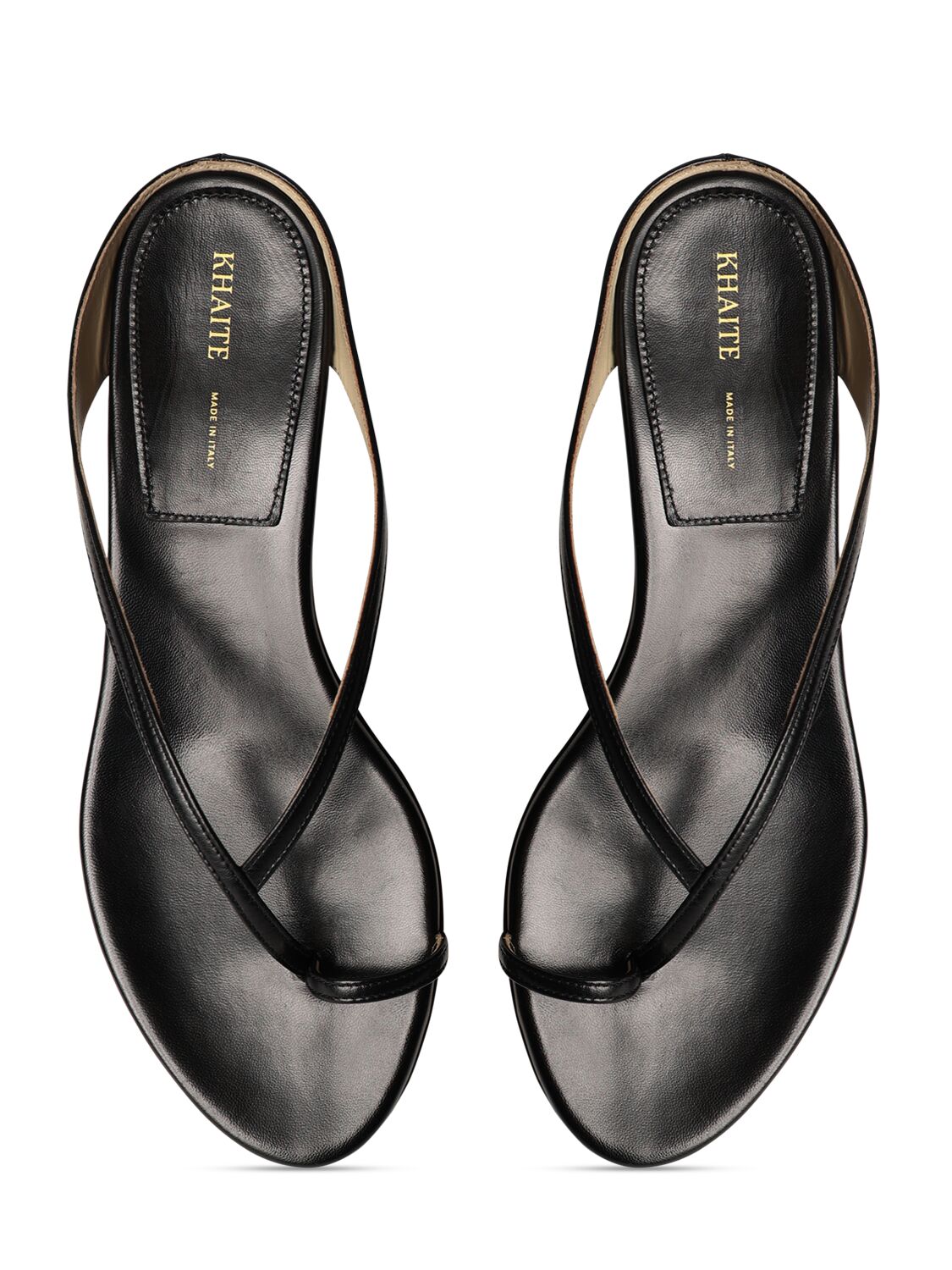 Shop Khaite 15mm Marion Leather Sandals In Black