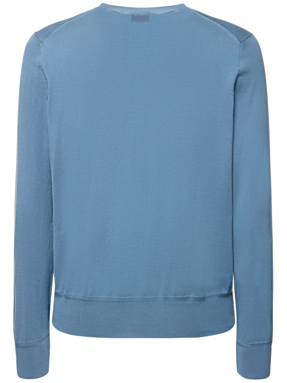 Shop Tom Ford Superfine Cotton Crewneck Sweater In Denim  Blue