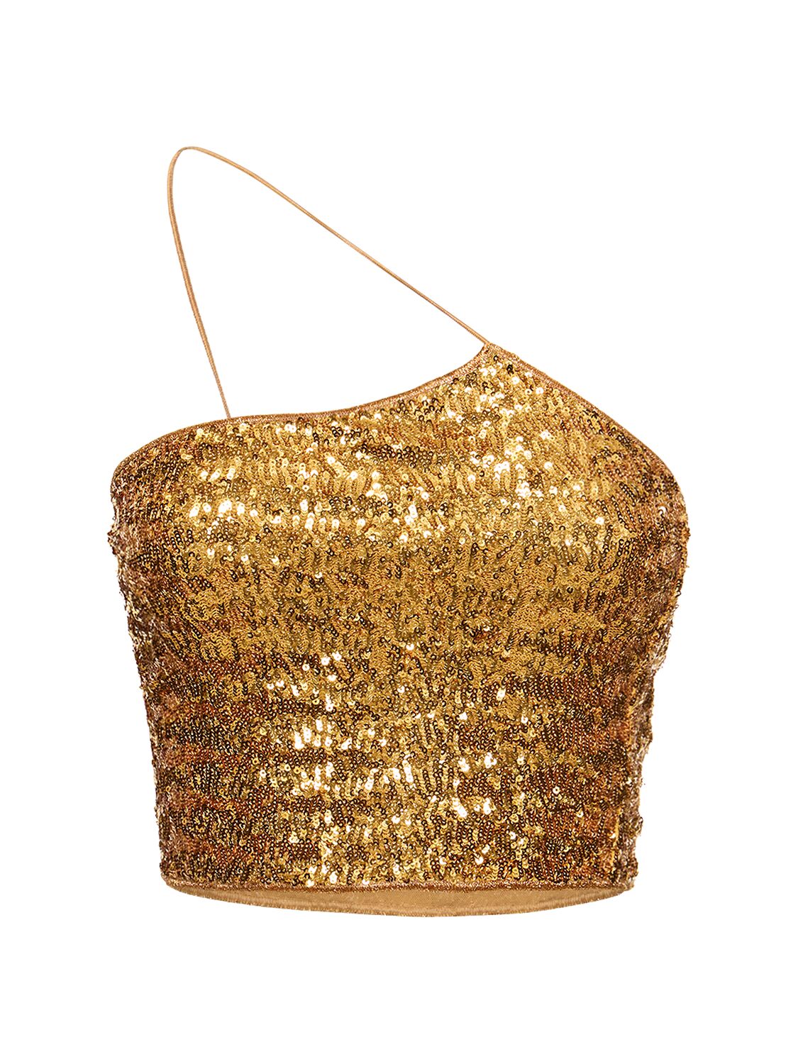 Sequined One-strap Crop Top