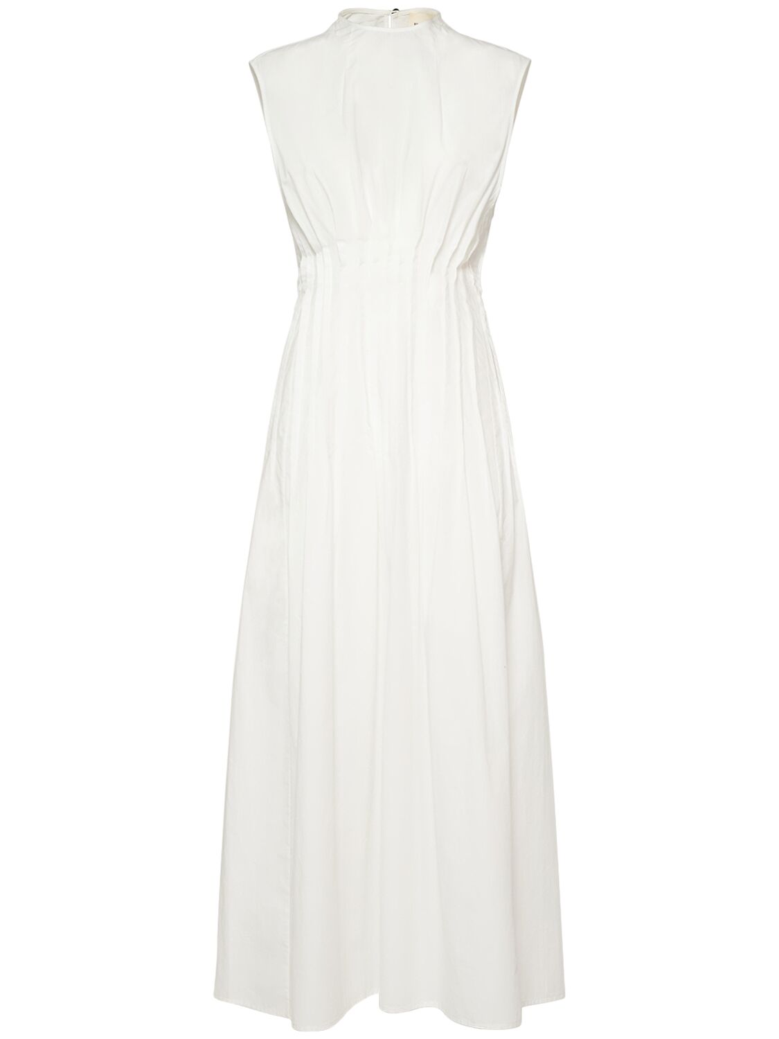 Khaite Wes Cotton Poplin Long Dress In White