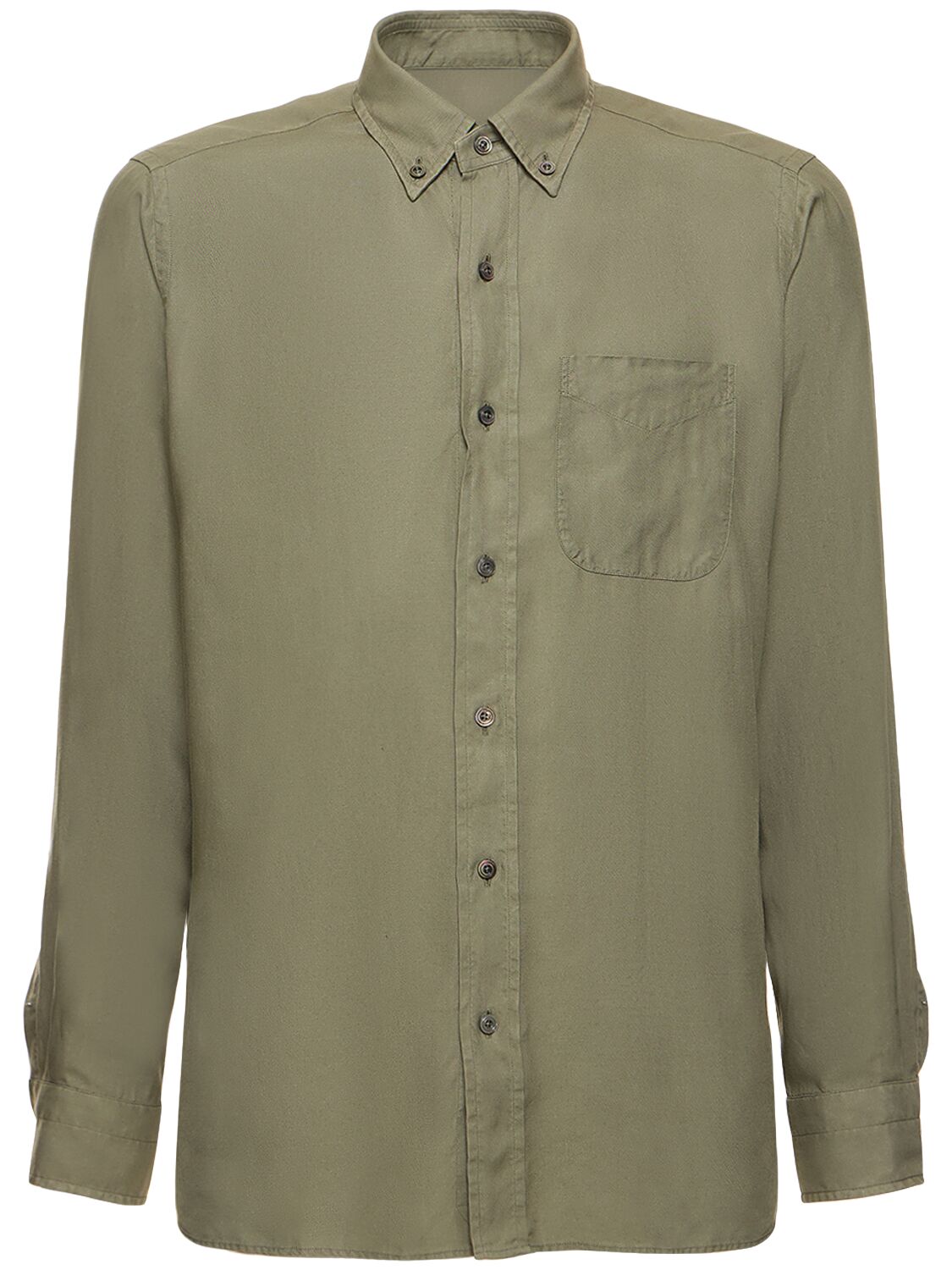 Tom Ford Slim Fit Lyocell Shirt In Soft Military