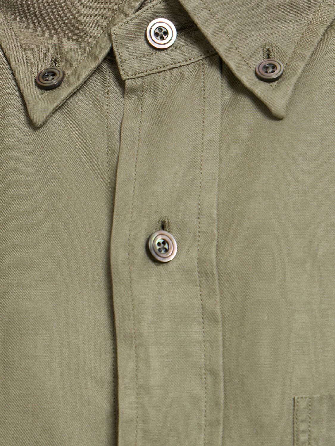 Shop Tom Ford Slim Fit Lyocell Shirt In Soft Military