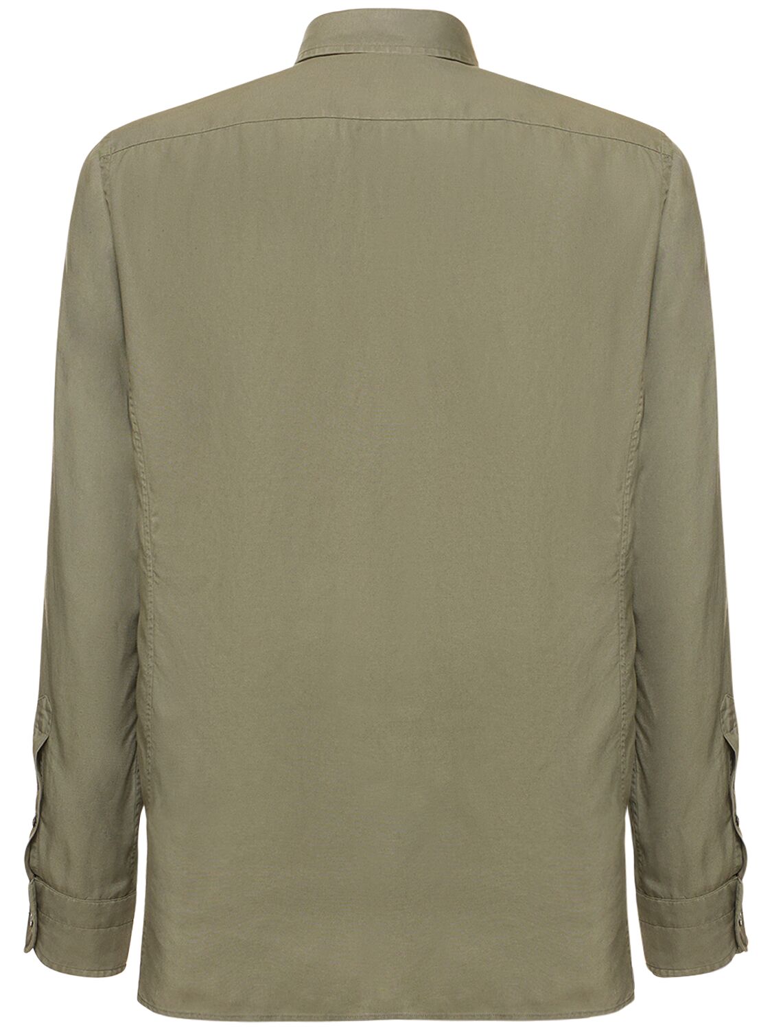 Shop Tom Ford Slim Fit Lyocell Shirt In Soft Military