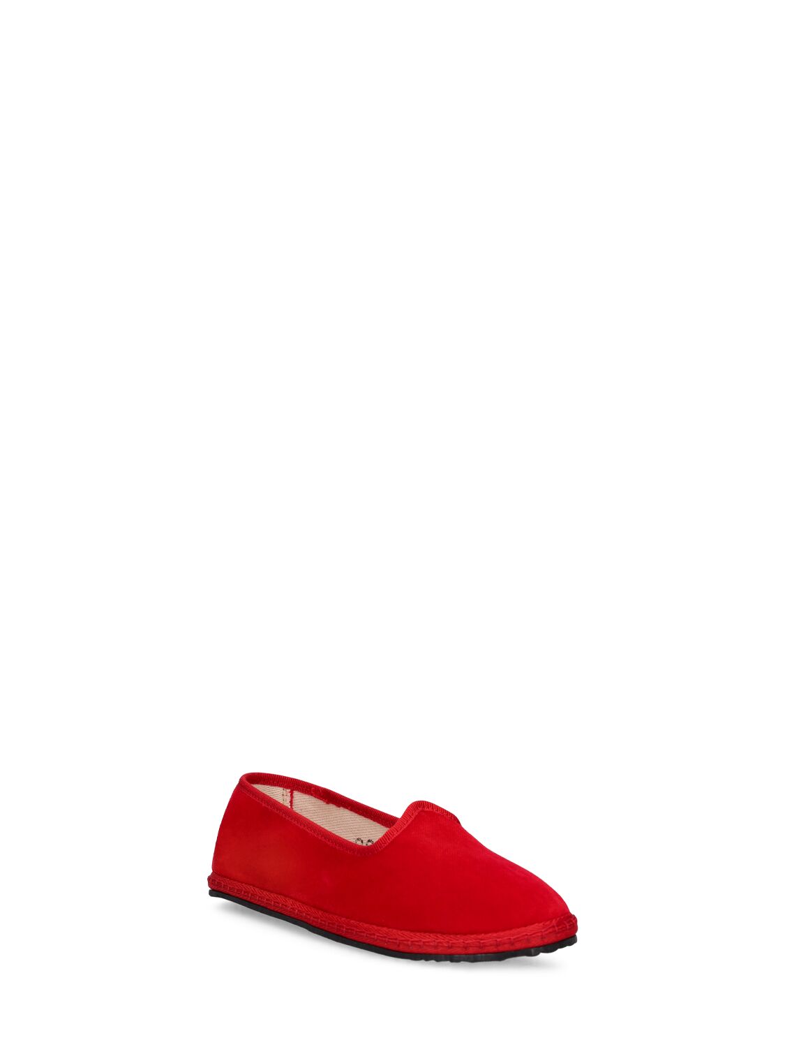 Shop Vibi Venezia Cotton Velvet Loafers In Rot