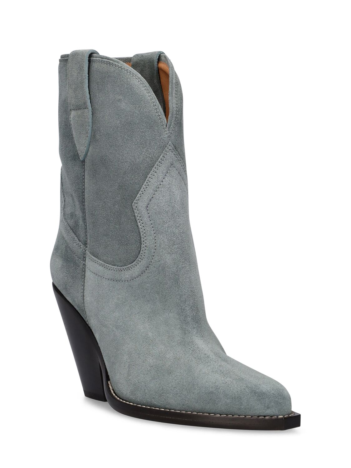 Shop Isabel Marant 90mm Leyane Suede Ankle Boots In Light Green