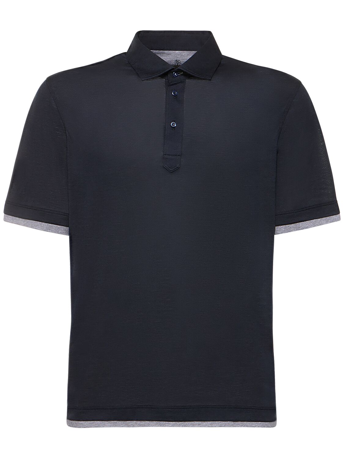 Image of Cotton & Silk Jersey Polo