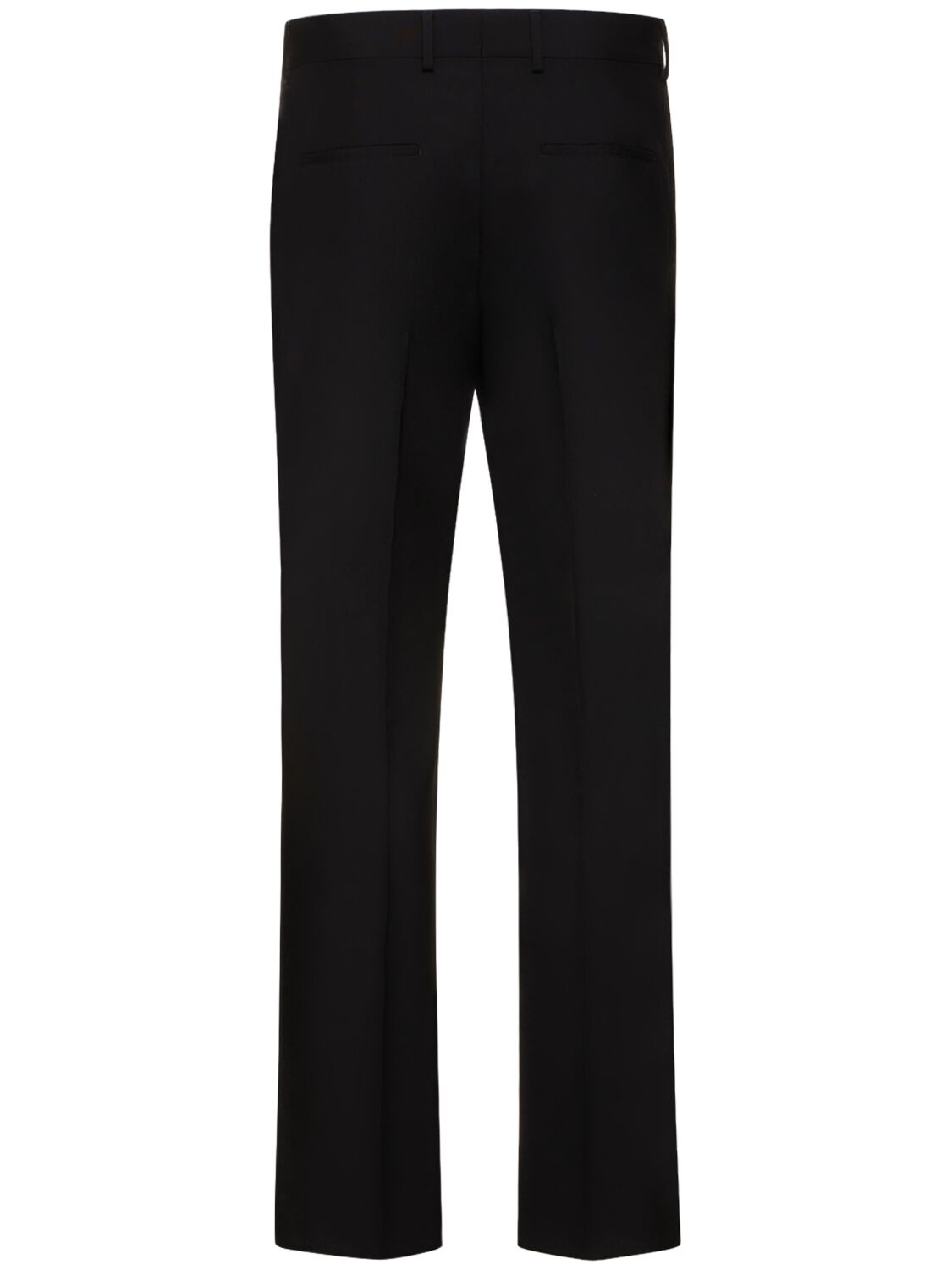 Shop Valentino Straight Wool Tuxedo Pants In Black