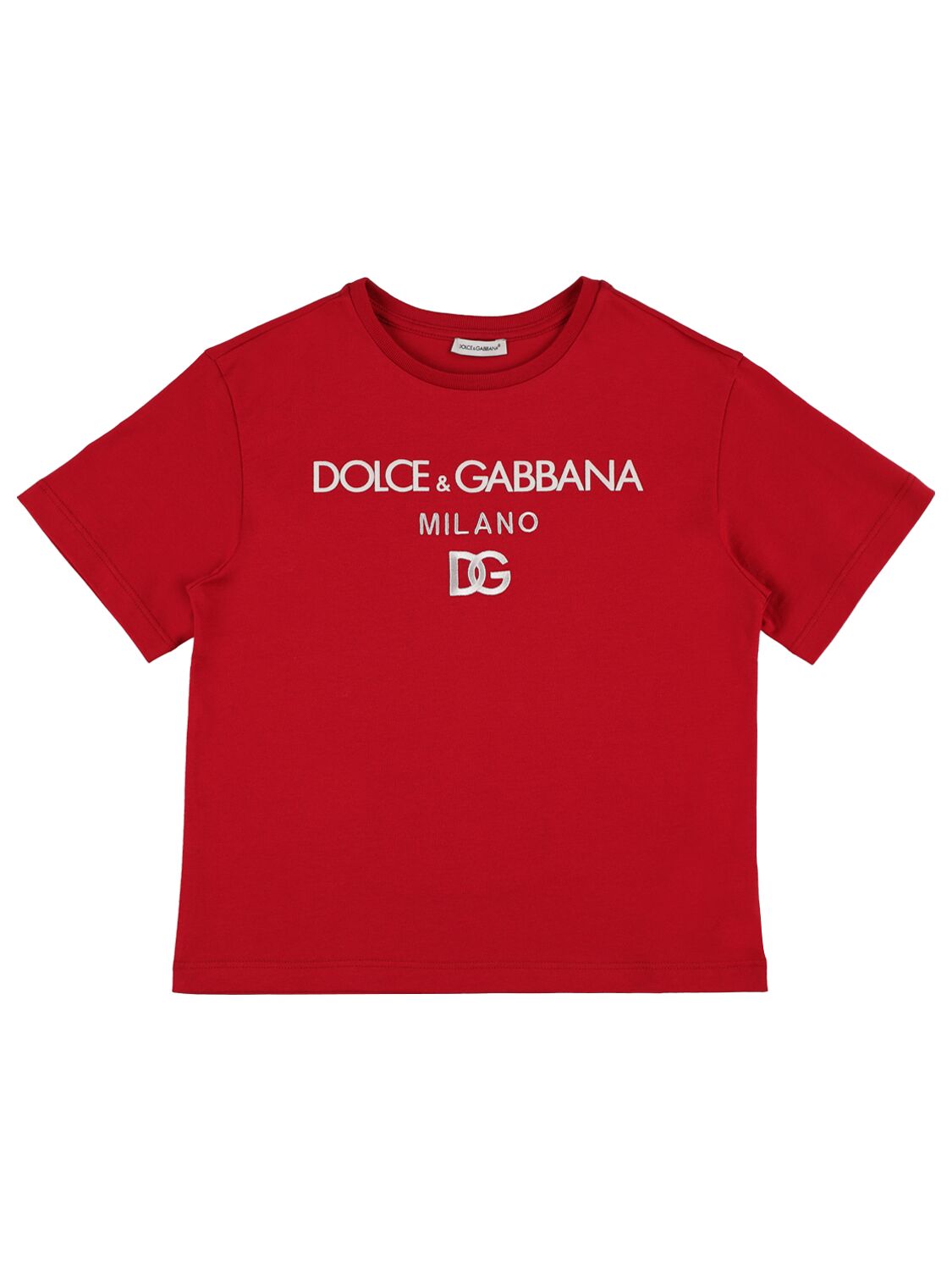 Dolce & Gabbana Kids' Logo Printed Cotton Jersey T-shirt In Red