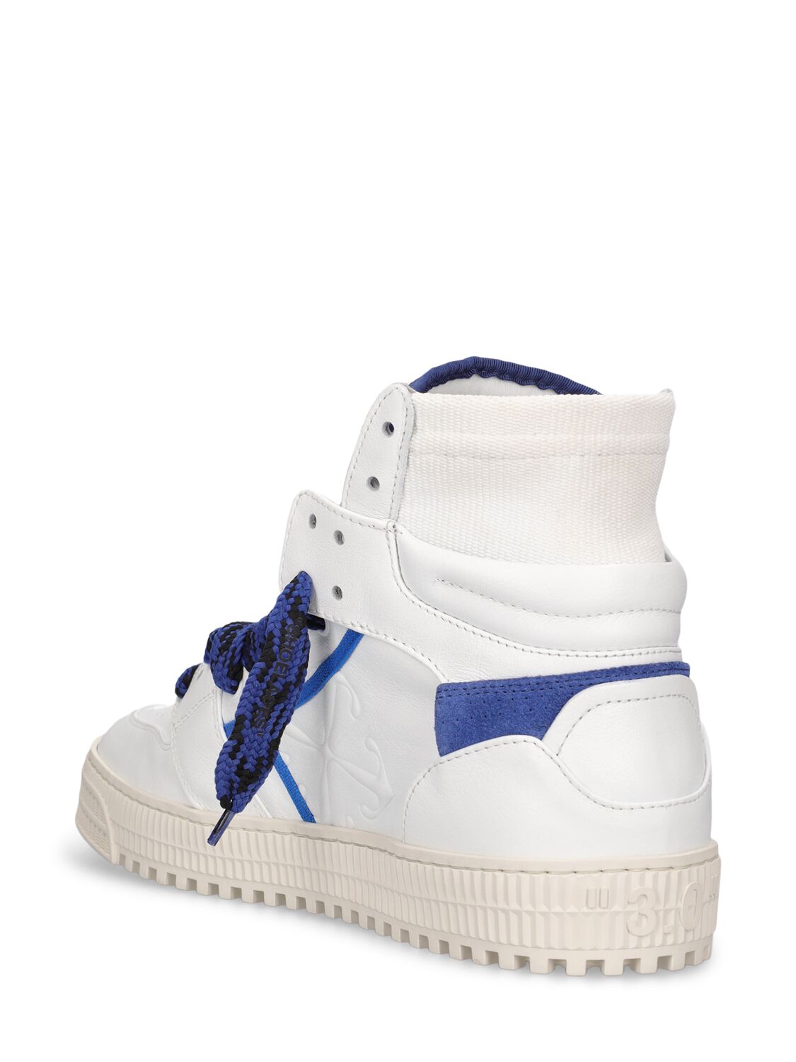 Shop Off-white 3.0 Off Court Leather Sneakers In White,blue