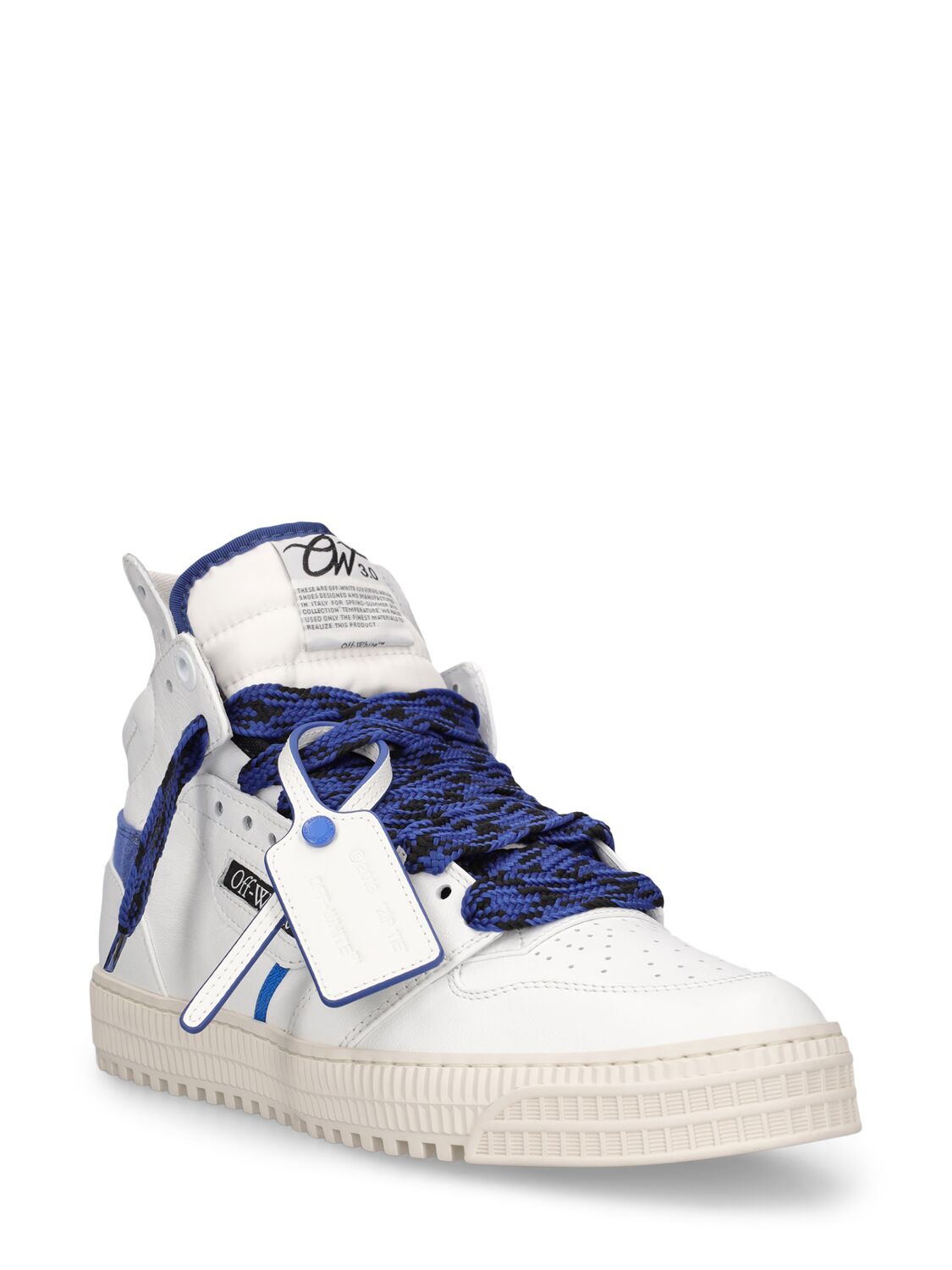 Shop Off-white 3.0 Off Court Leather Sneakers In White,blue