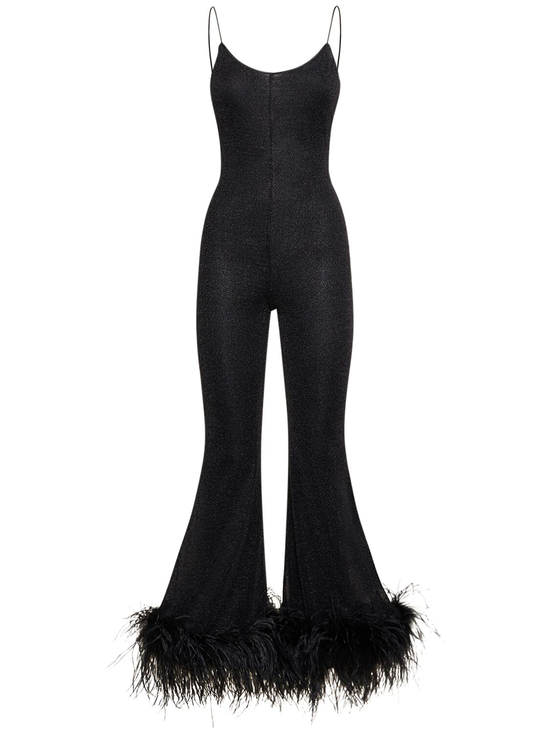 Image of Lurex Jumpsuit W/ Feathers