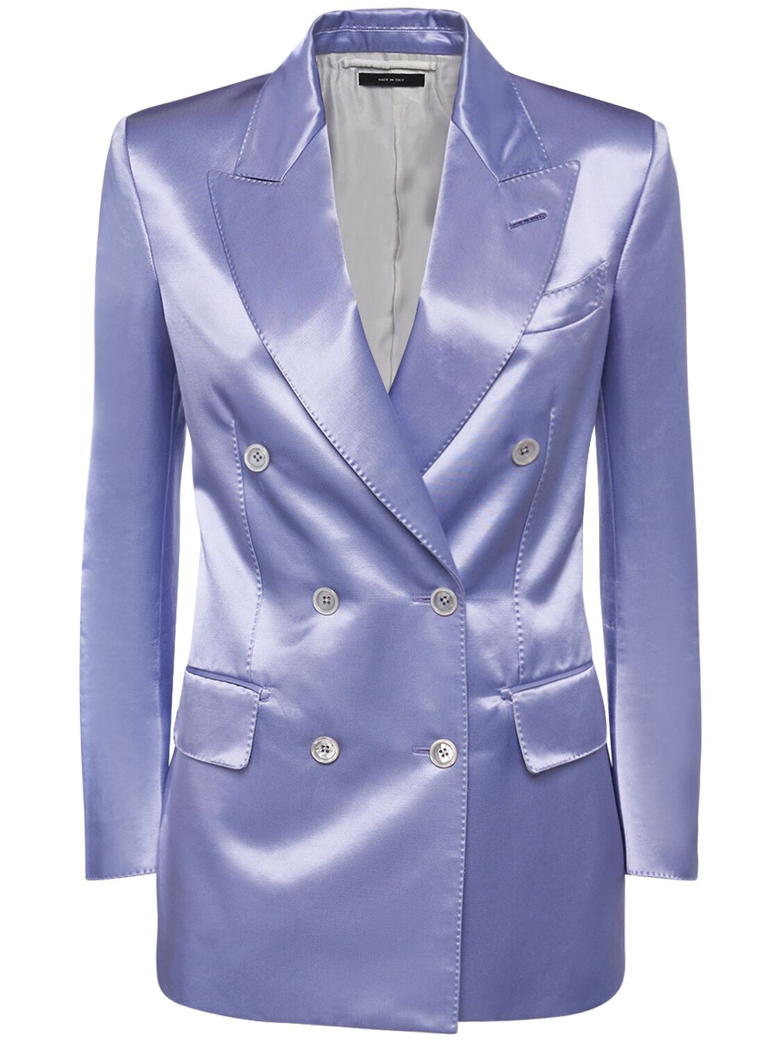 Tom Ford Cotton Blend Duchesse Blazer In Purple