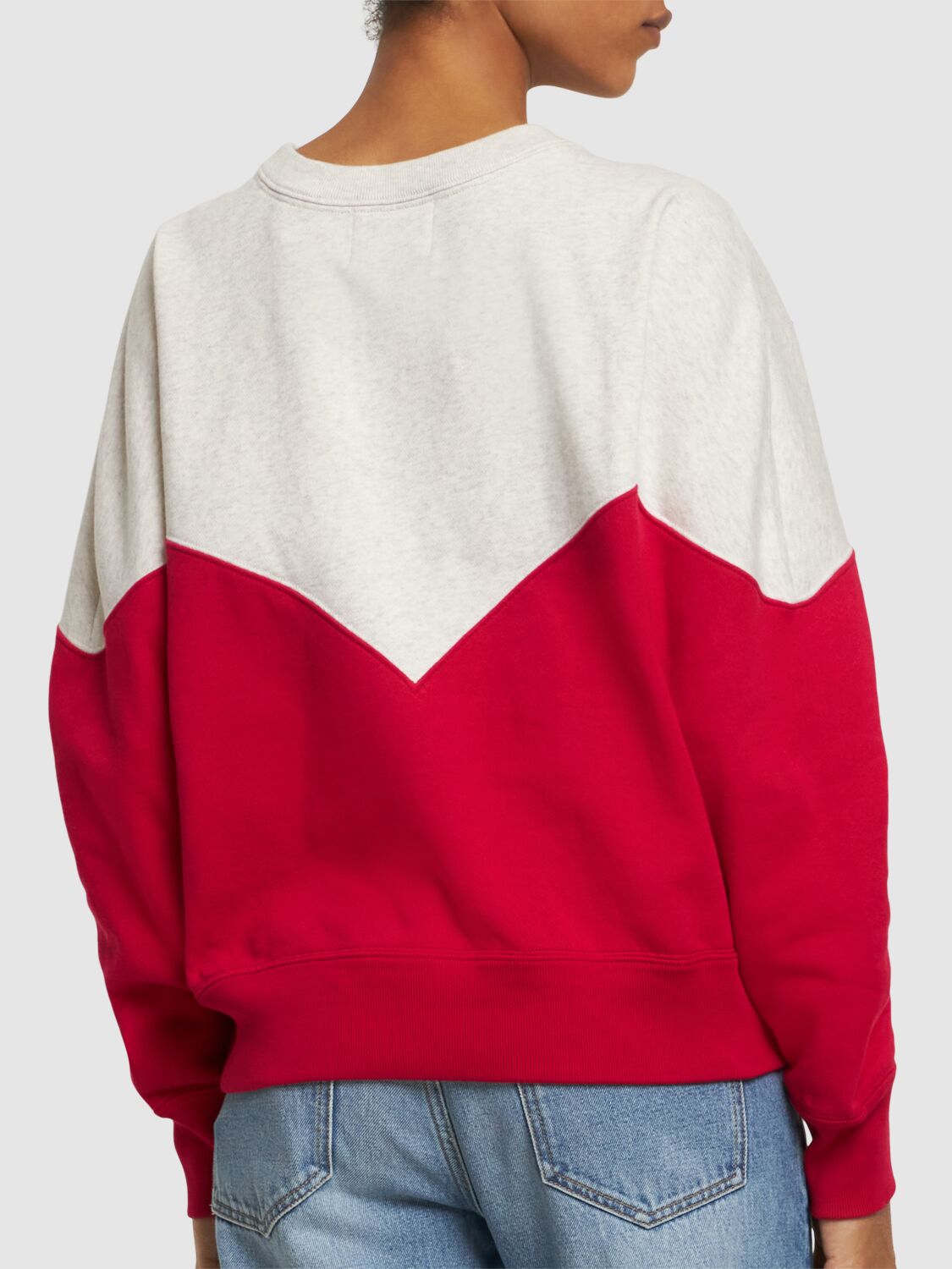 Shop Marant Etoile Houston Logo Jersey Cotton Sweatshirt In Fuchsia,multi
