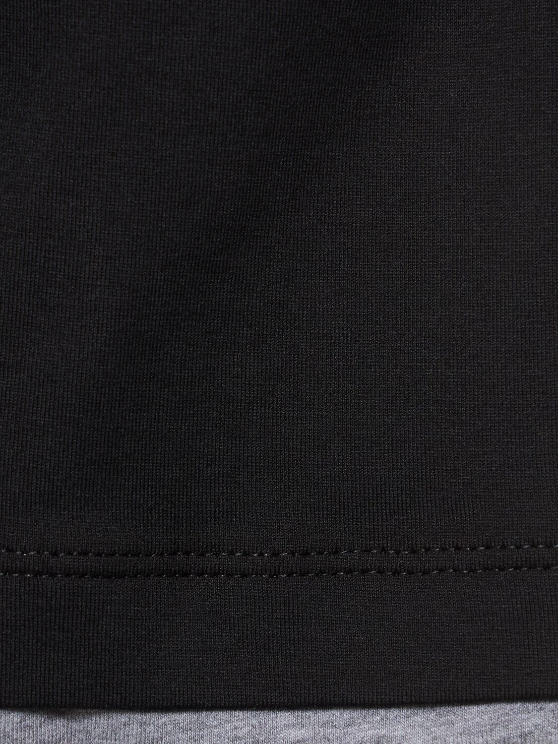 Shop Brunello Cucinelli Layered Cotton Jersey Solid T-shirt In Black