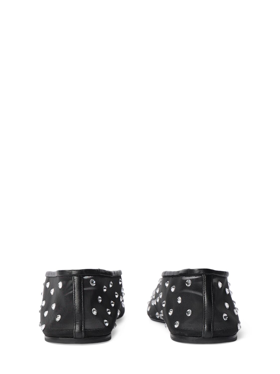 Shop Khaite 5mm Marcy Embellished Mesh Flat Shoes In Black