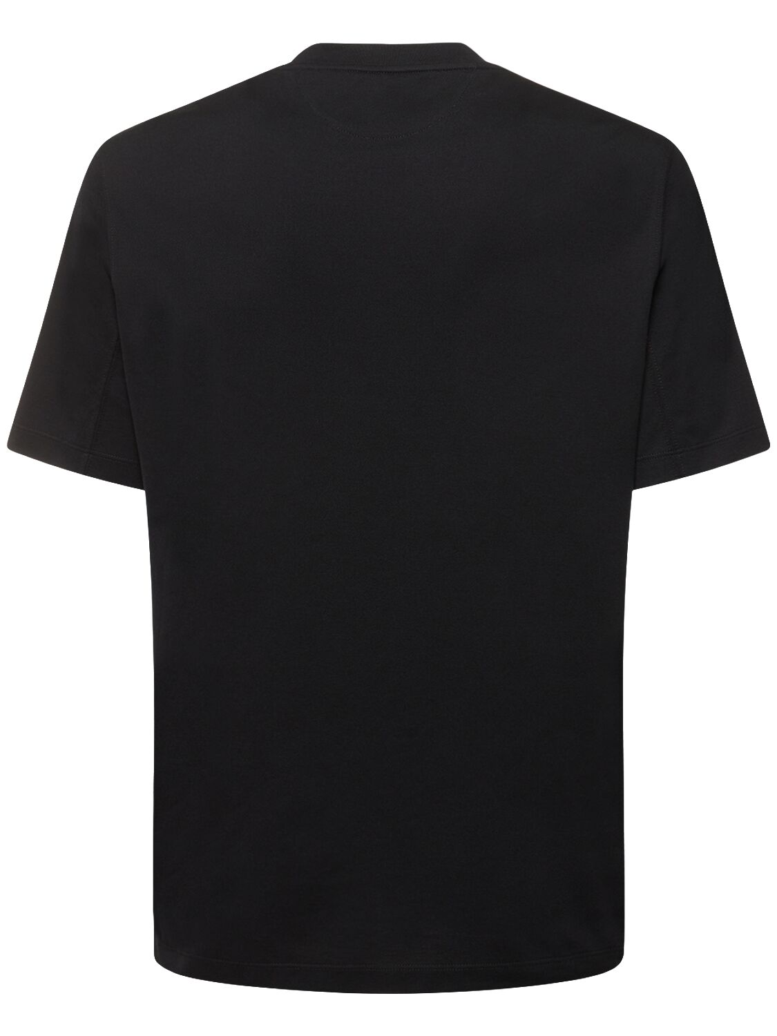 Shop Brunello Cucinelli Logo Cotton Jersey T-shirt In Black