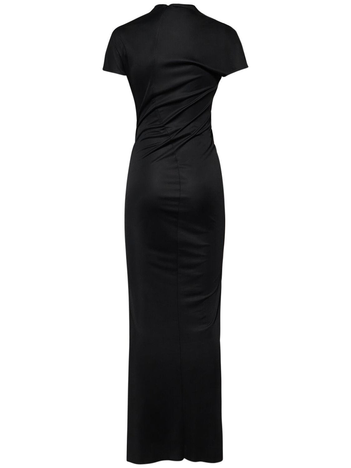 Shop Khaite Yenza Slinky Viscose Long Dress In Black